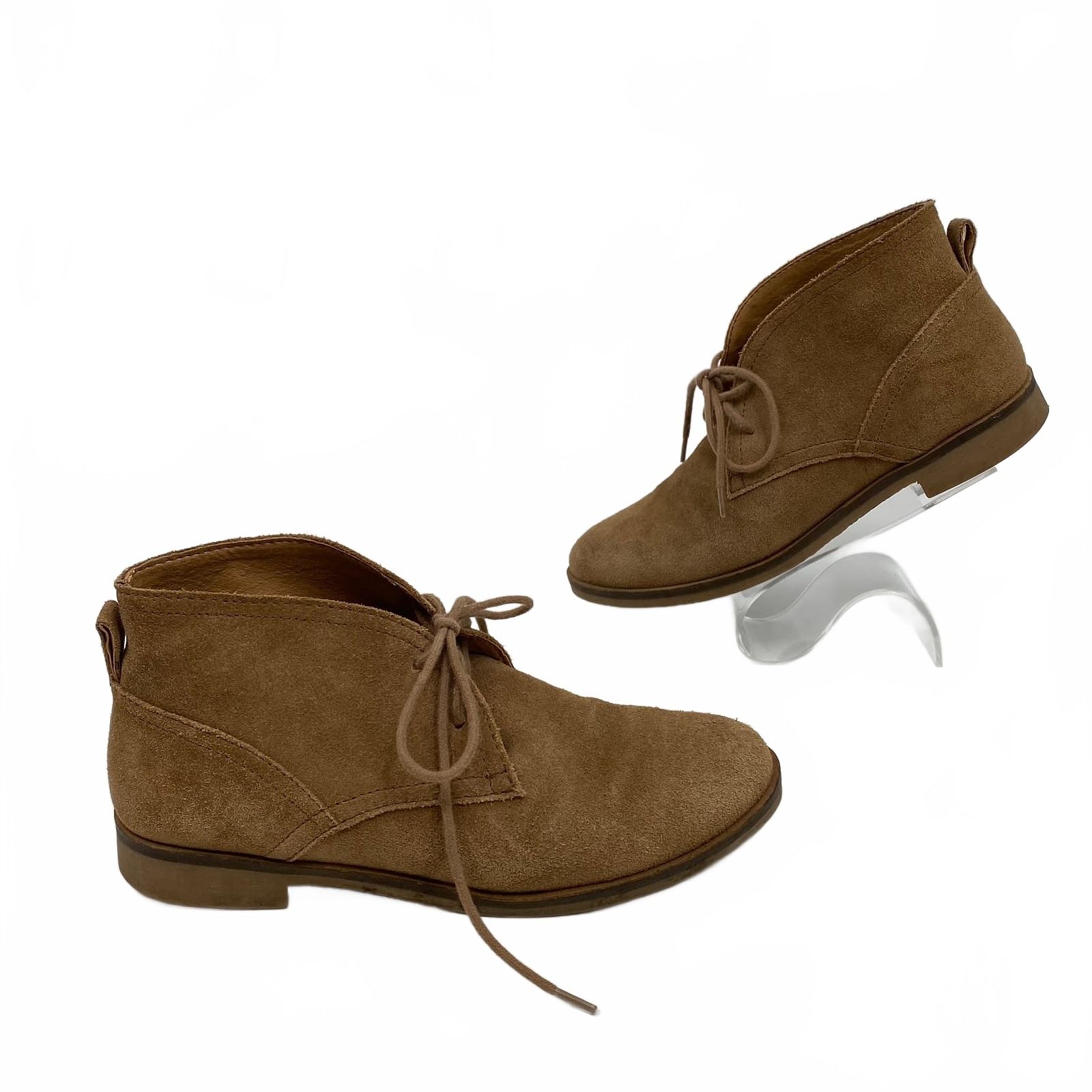 Lucky Brand Brown Ankle Boots Lace-Up Bootie
