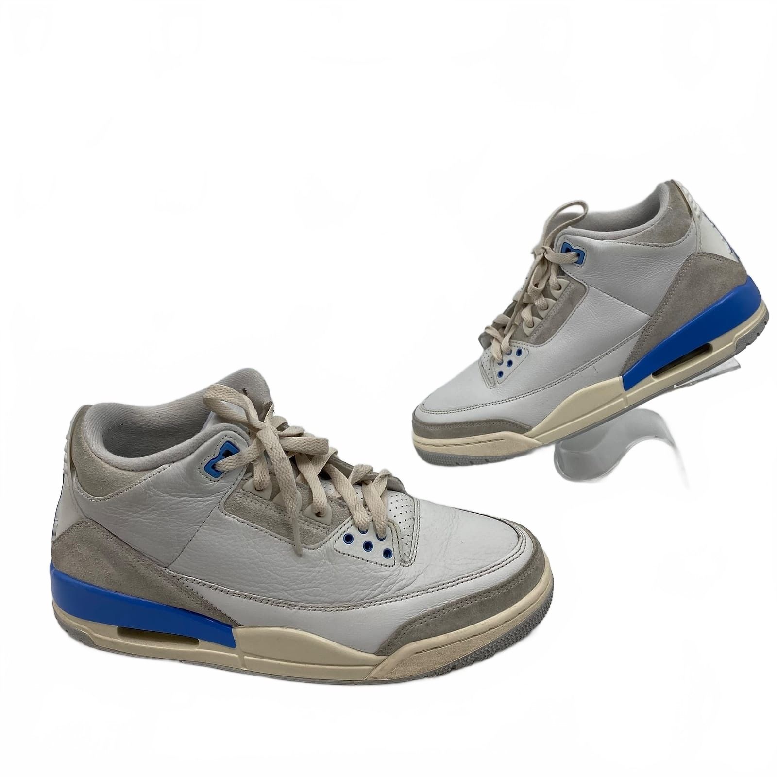 Jordan White-Blue Leather Sneakers