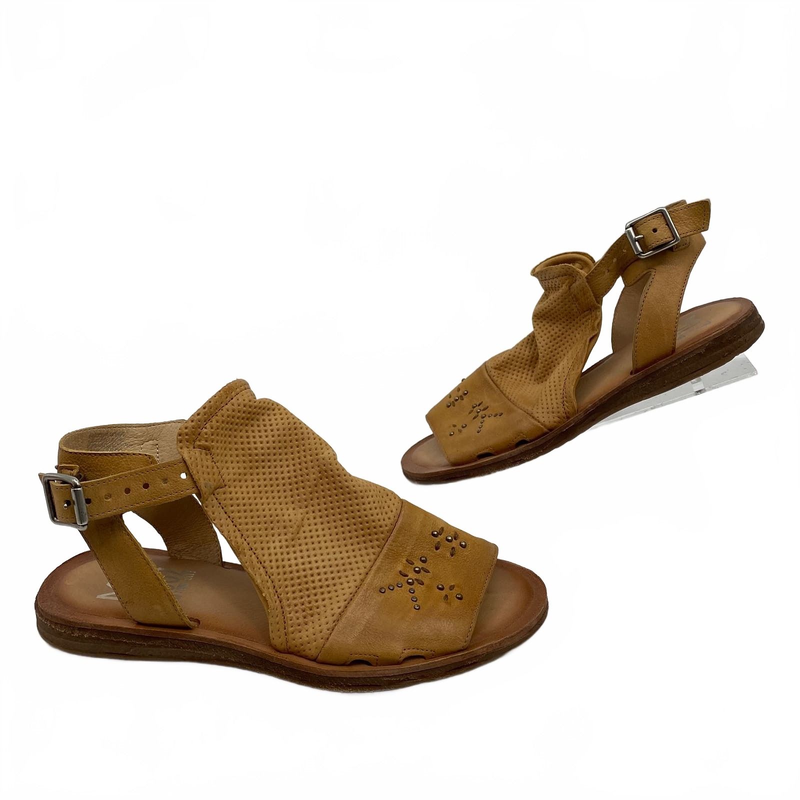 Miz Mooz Tan Leather Gladiator Sandals
