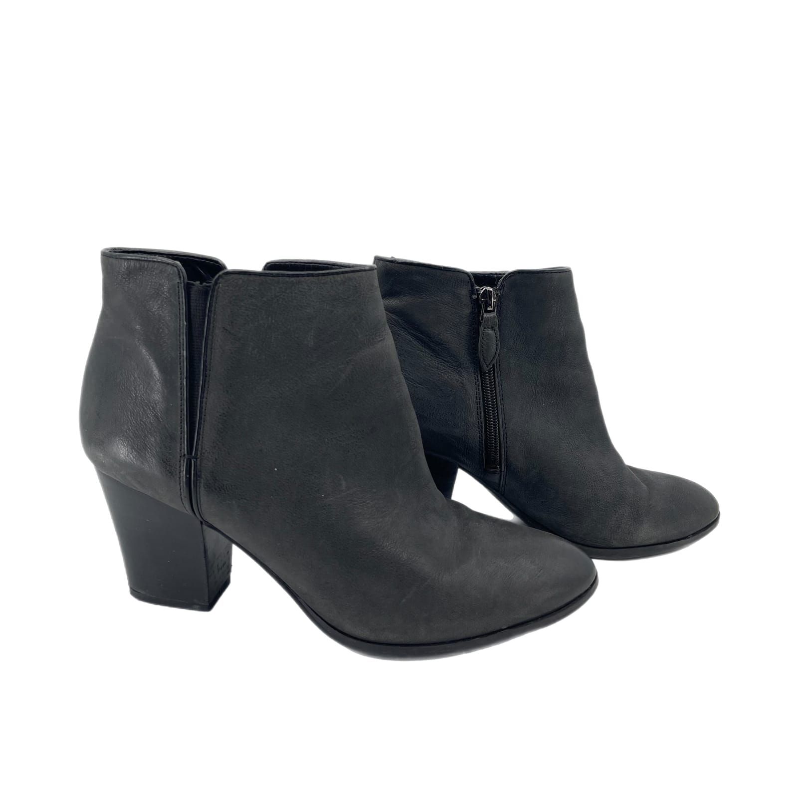 Franco Sarto Black Leather Stiletto Booties