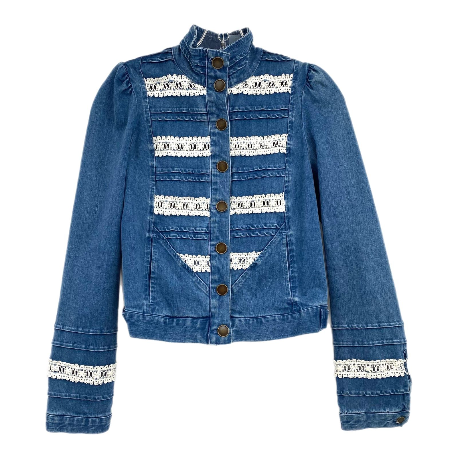 Plenty by Tracy Reese Blue Denim Lace Jacket