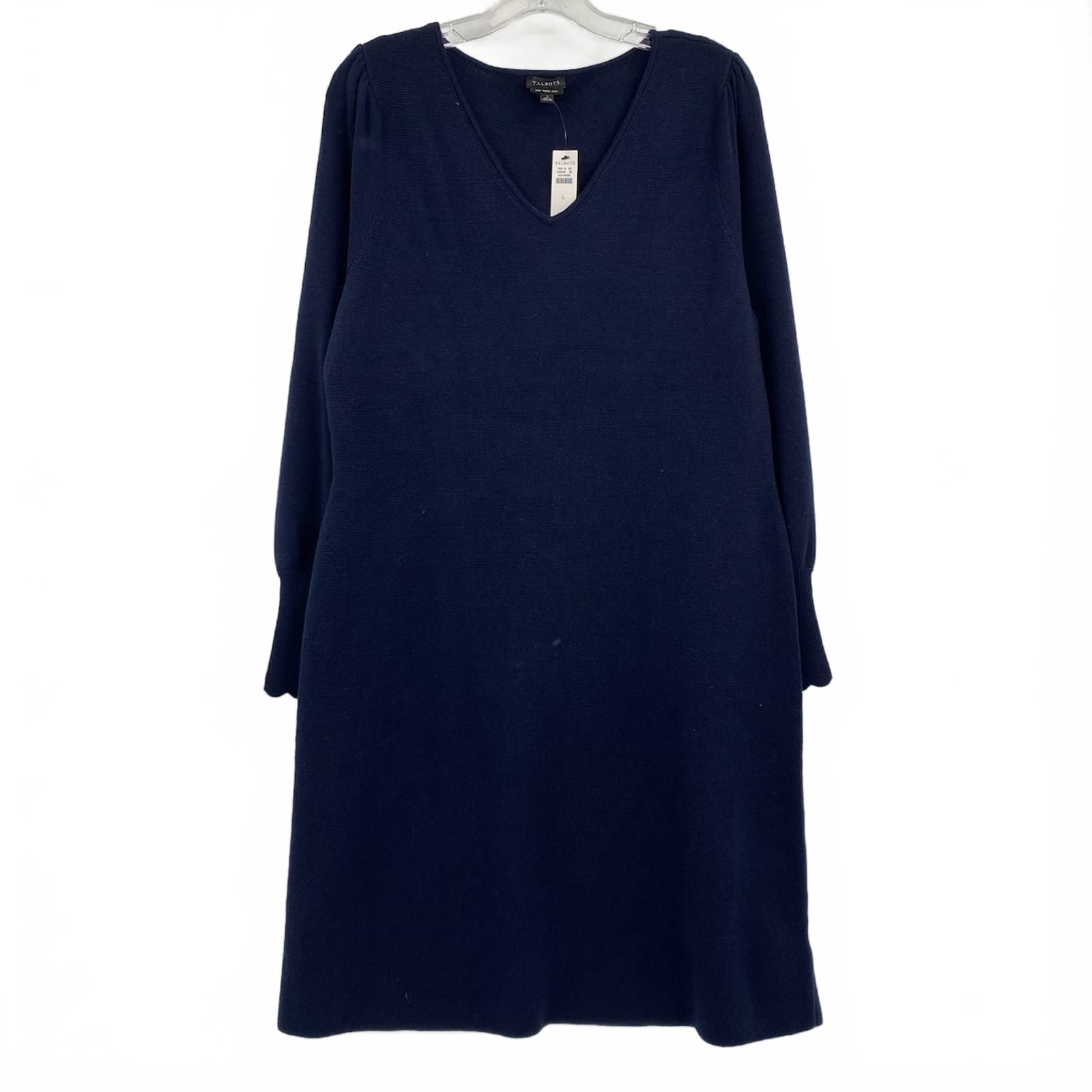 Talbots Navy Knit Mini Sweater Dress