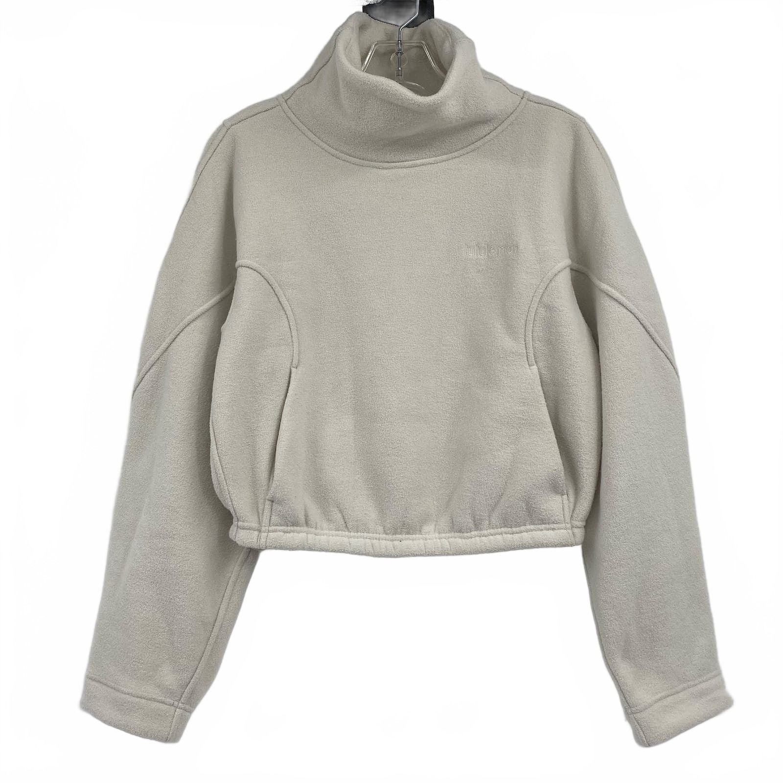 Lululemon Cream Looped Terry Fleece Funnel Neck Pullover
