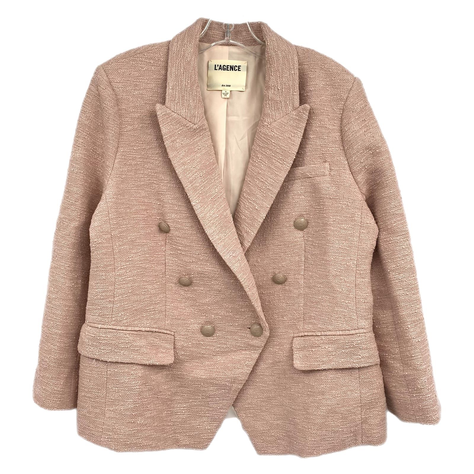 L'AGENCE Pink Cotton Blend Blazer