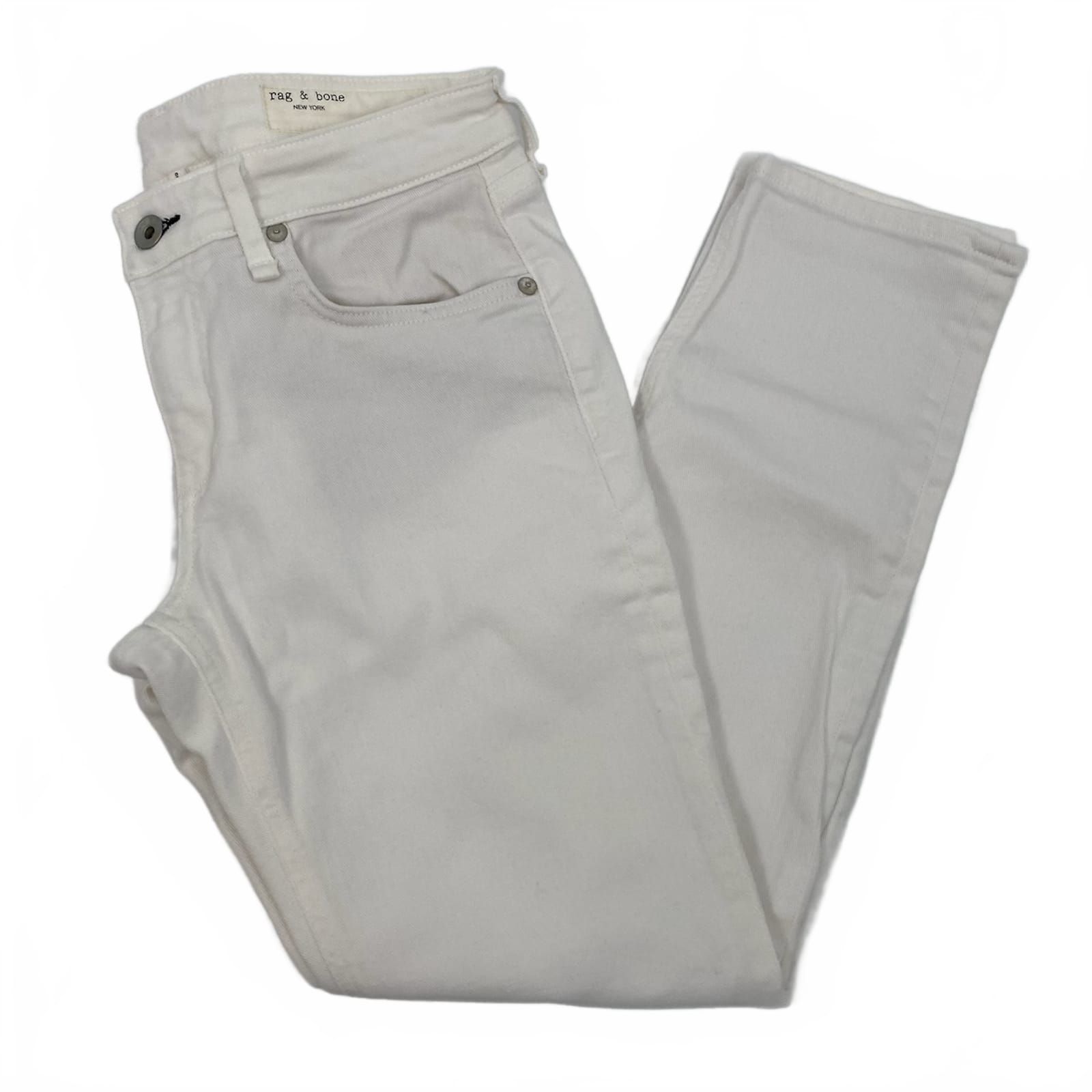 rag & bone White Dre Low-Rise Slim Boyfriend Jeans