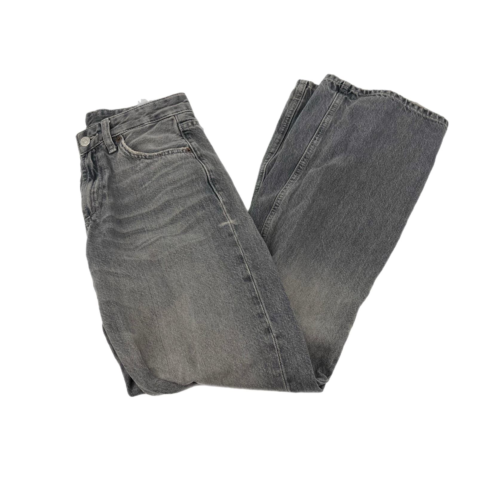Zara Gray Denim Straight Leg Jeans