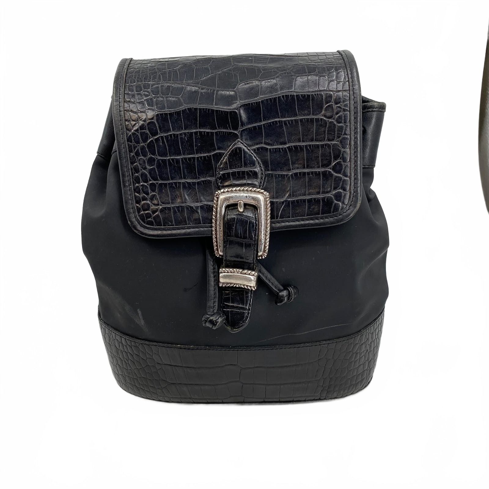 Brighton Black Leather & Nylon Backpack
