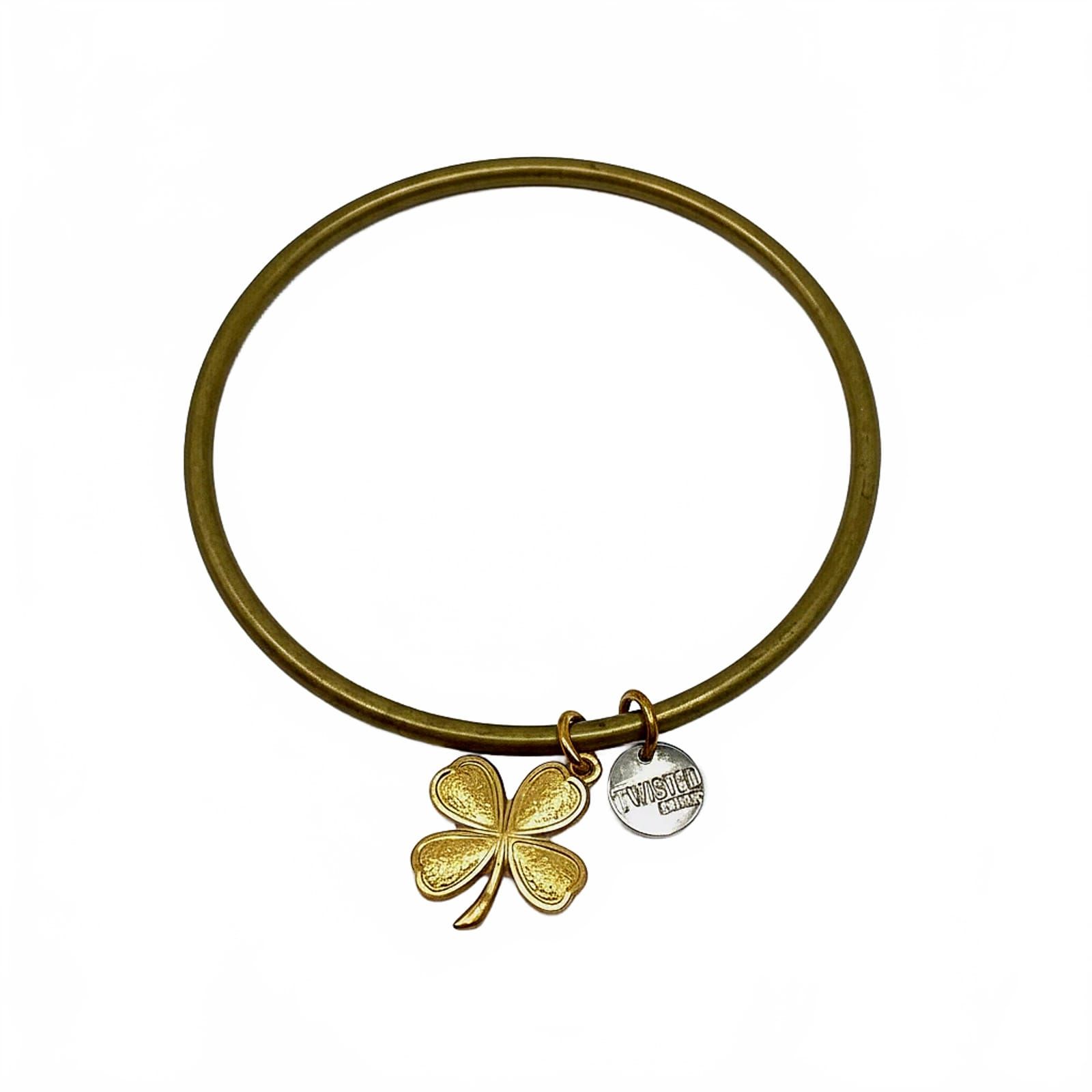Twisted Silver Clover Bracelet