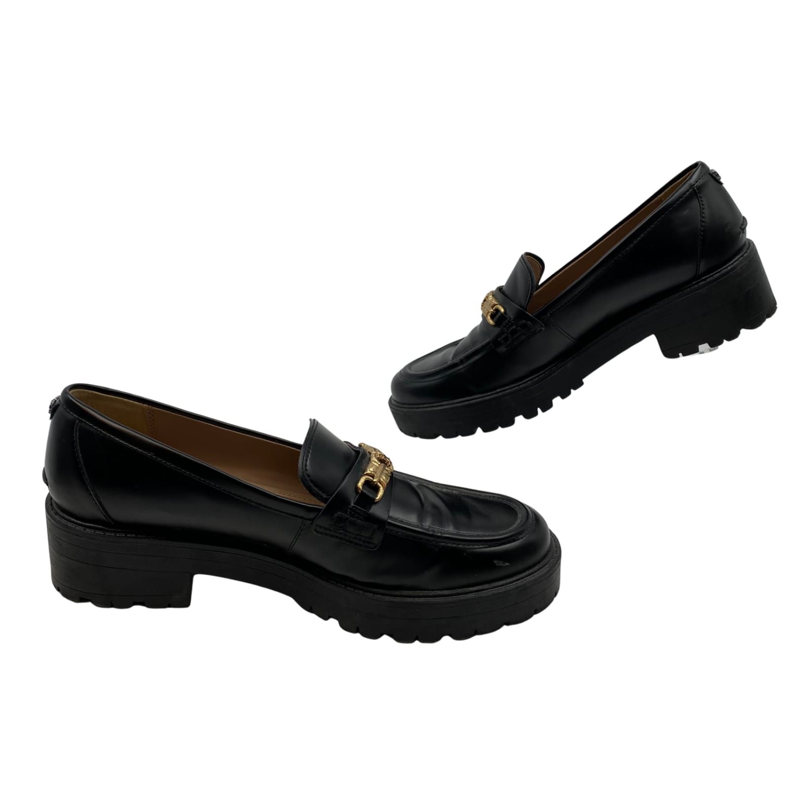 Sam Edelman Black Synthetic Loafer Flats