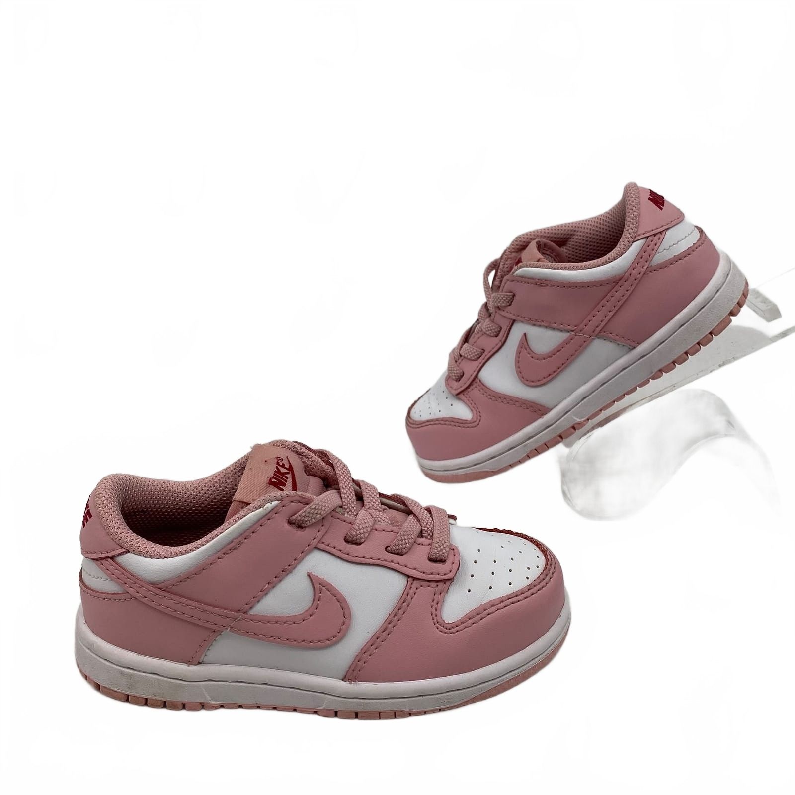 Nike Pink/White Dunk Low Kids Sneakers