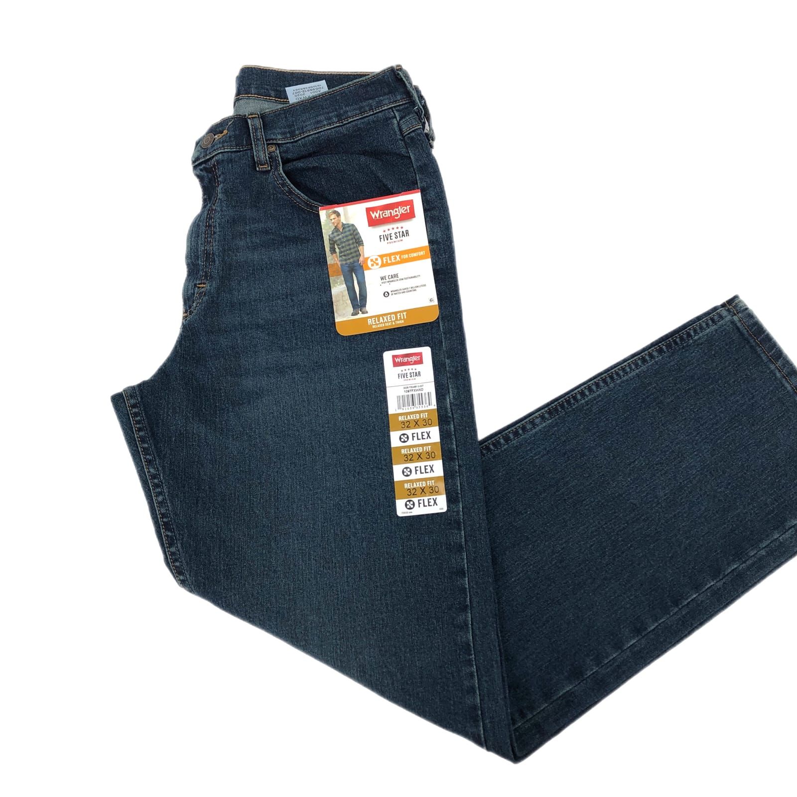 Wrangler Blue High Rise Straight Leg Jeans Leg