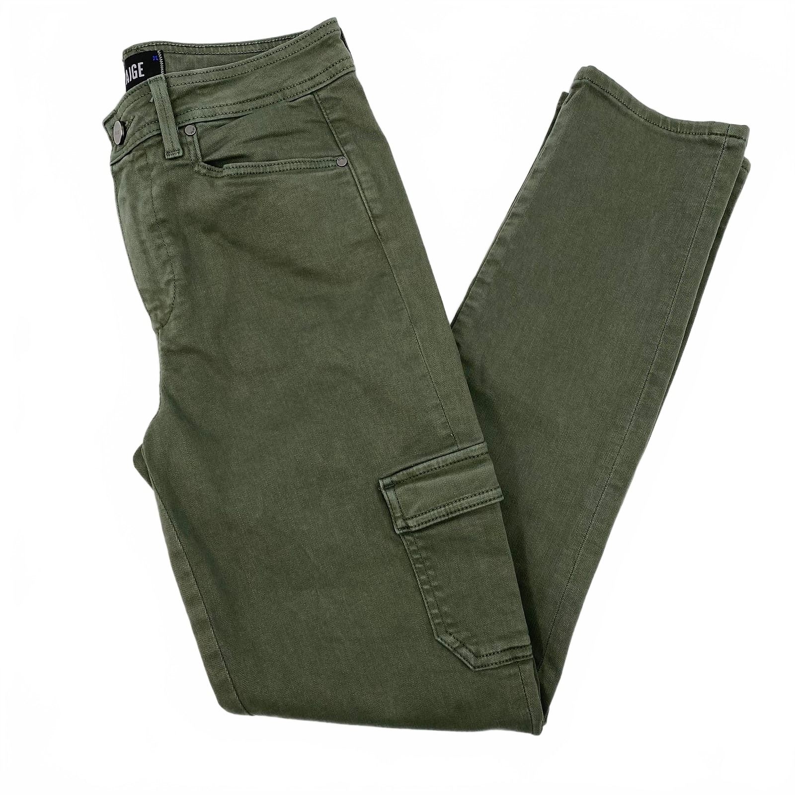 PAIGE Green Hoxton Ankle Skinny Jeans