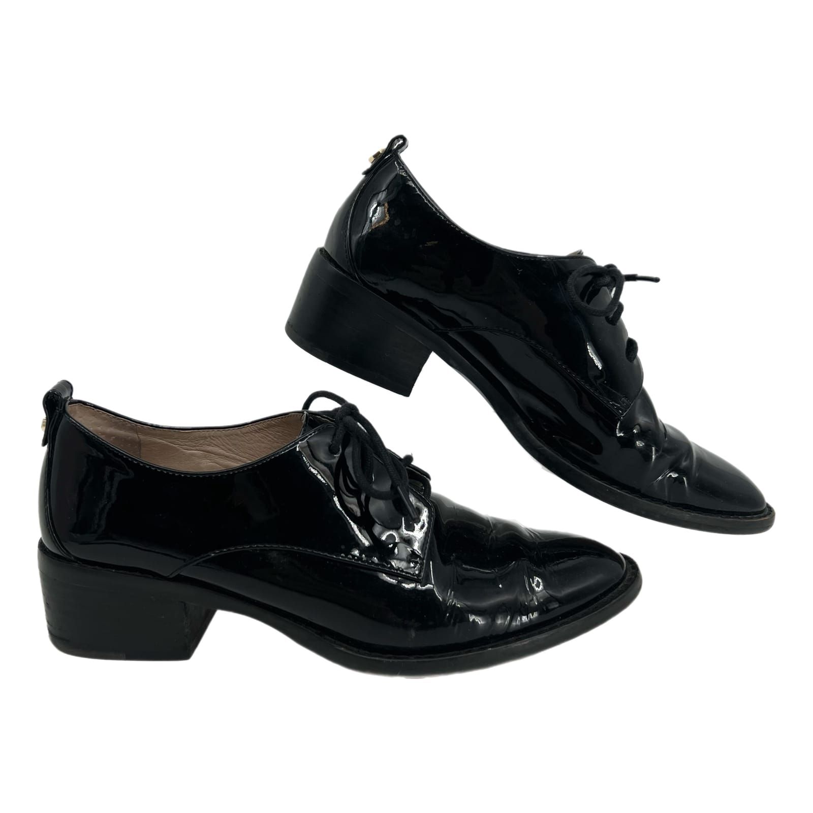 Louise et Cie Black Almond Toe Lace Up Oxfords