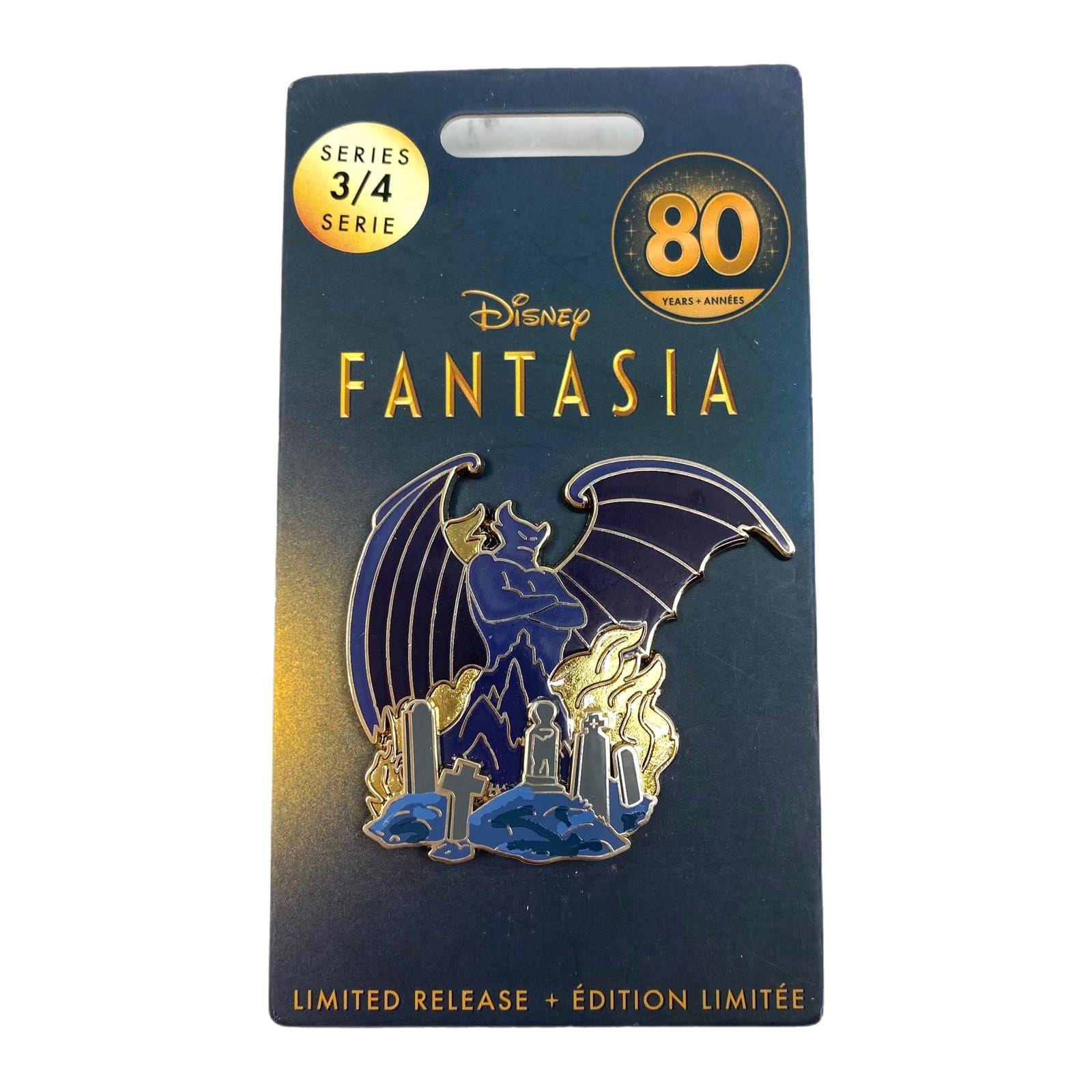Disney Blue Gold Limited Release Fantasia 80 Years 3/4 Pin