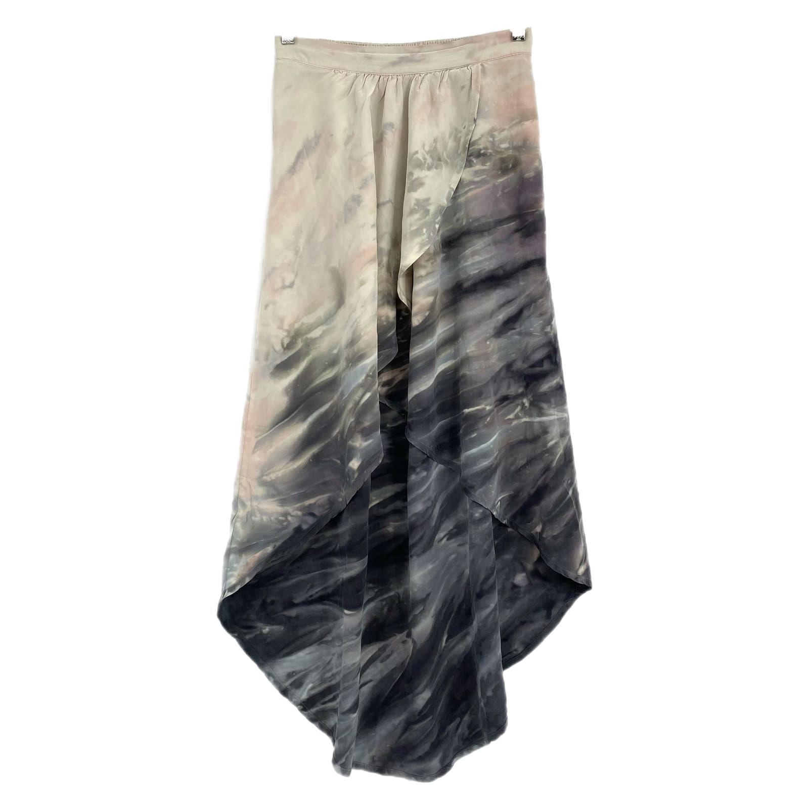 Gypsy Gray Beige Silk Tulip High Low Skirt