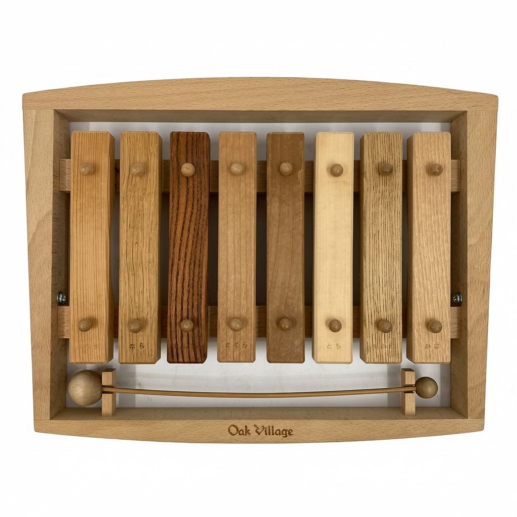 Oak Village Brown Wooden Xylophone Toy