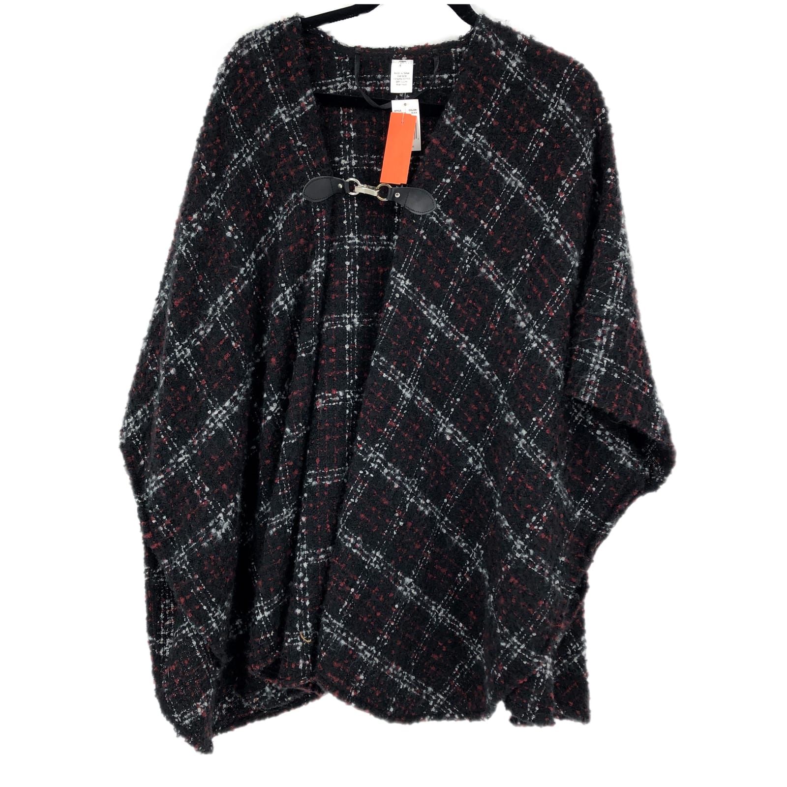 Versatile Plaid Polyester Cape