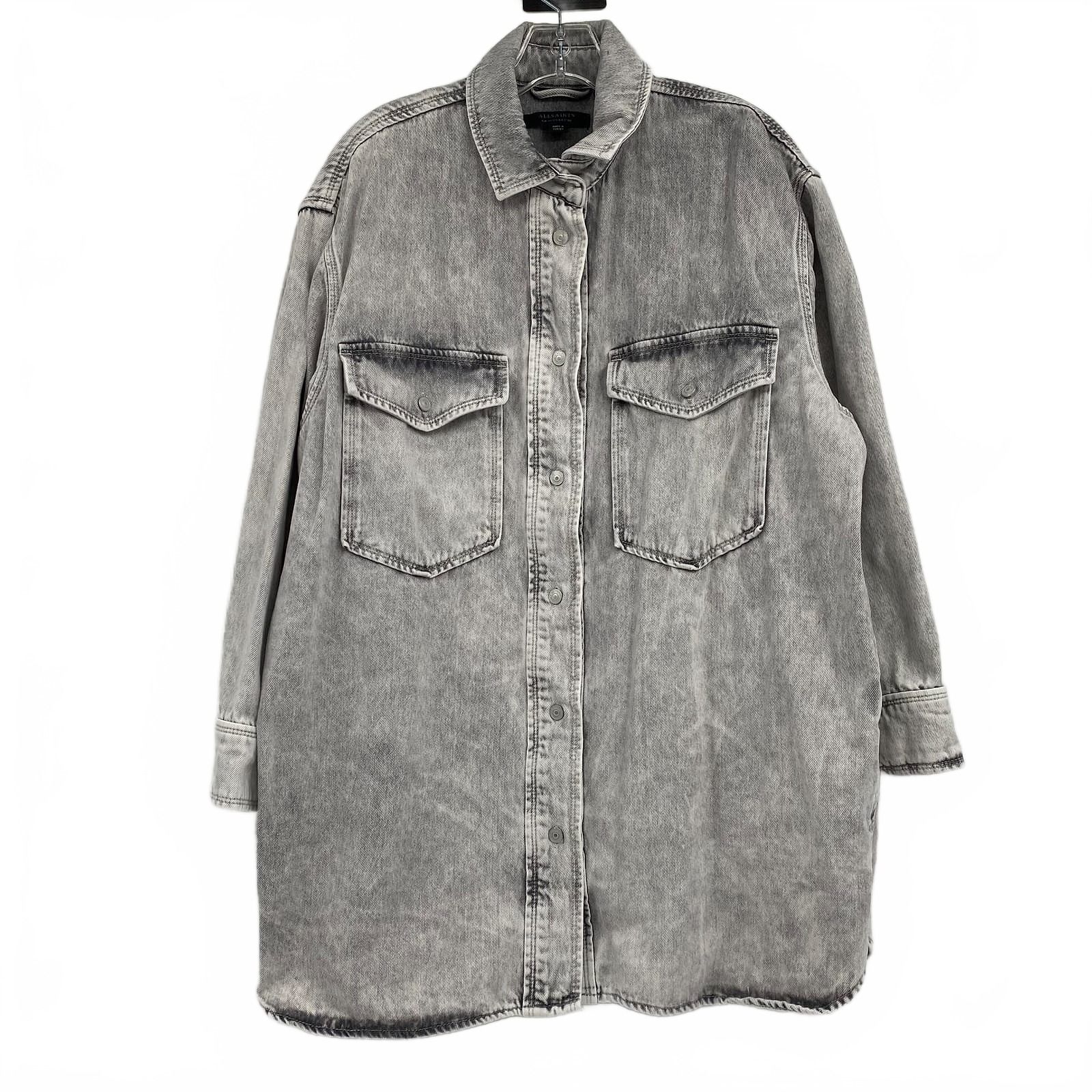 All Saints Gray Lilly Shacket Dress