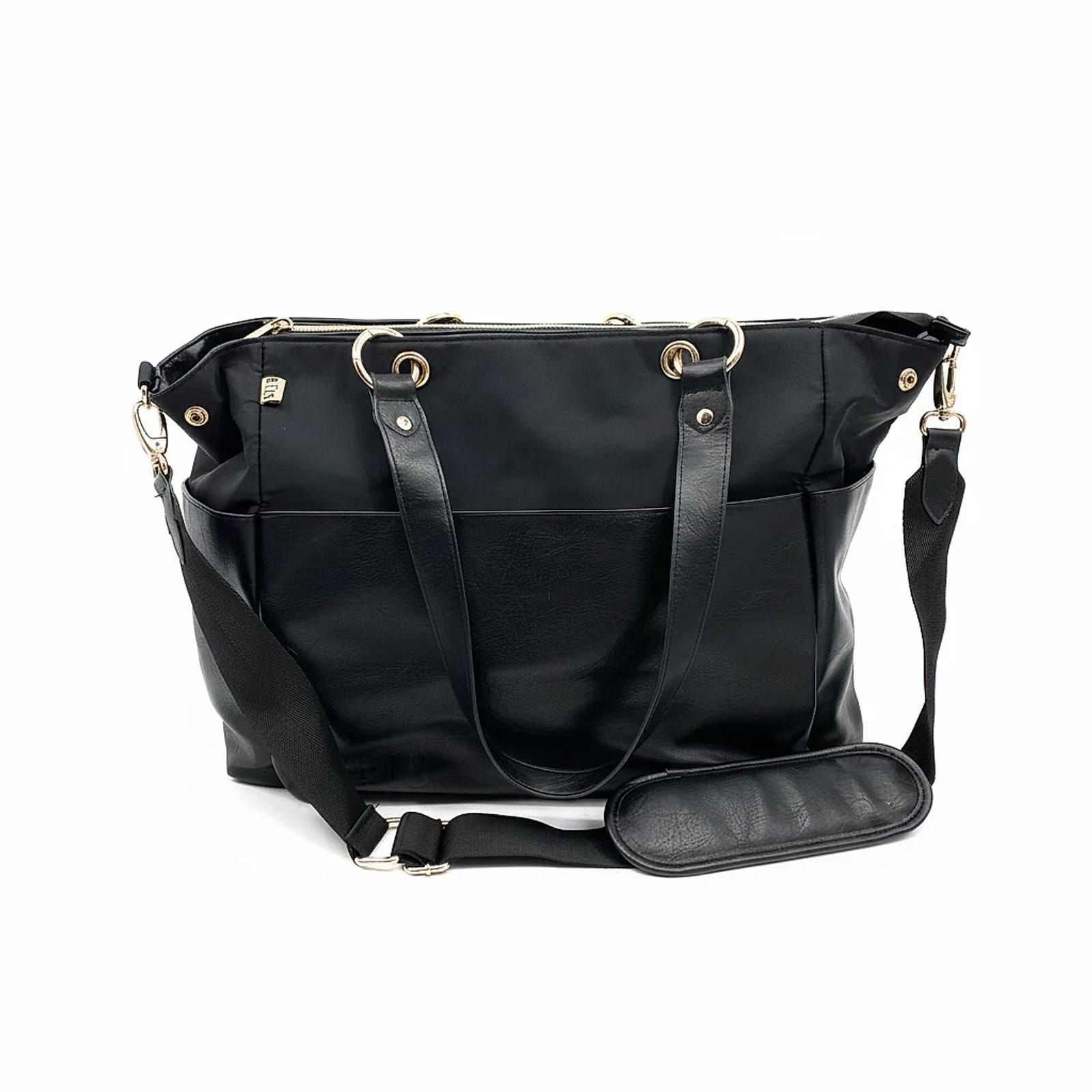BEIS Black Faux Leather Tote
