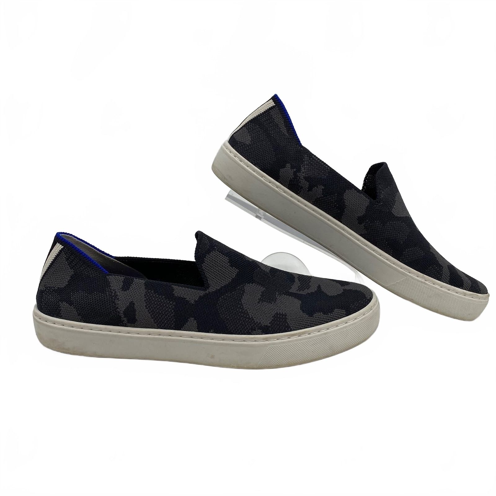 Rothy’s Black Gray Camouflage Slip-On Sneakers
