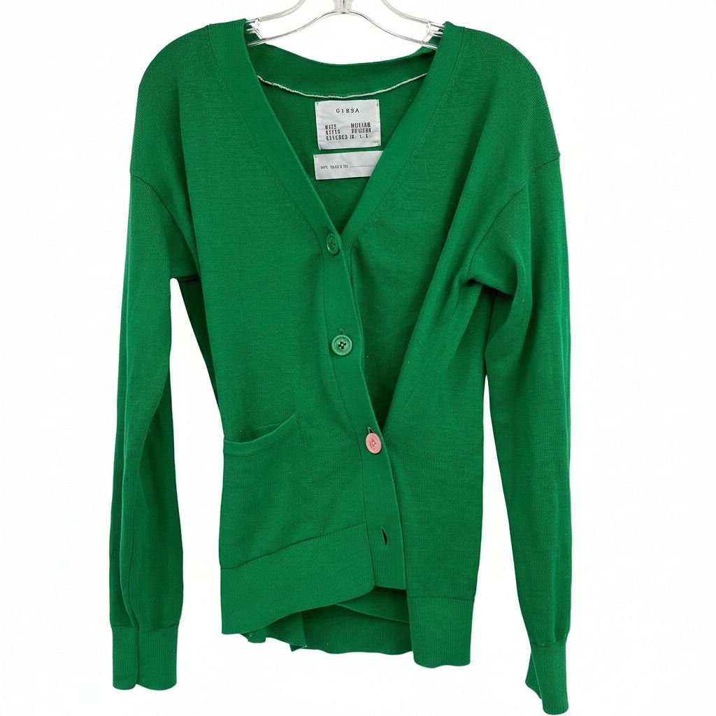 Cissa Green 100% Cotton Button-Up Top