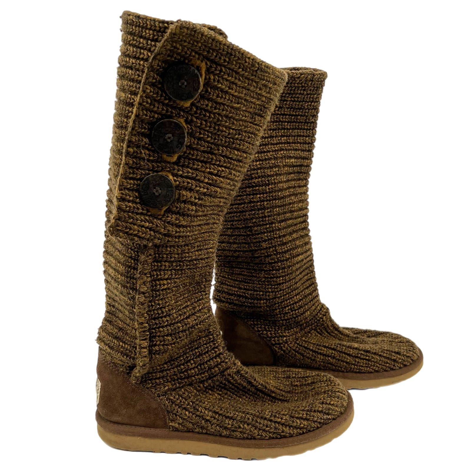 UGG Brown Synthetic Cardy Classic Heeled Boots