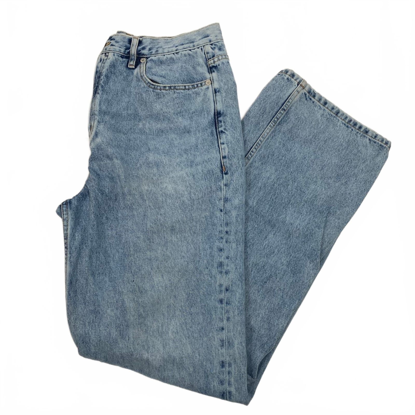 Marcella Blue 100% Cotton Wide-Leg Jeans