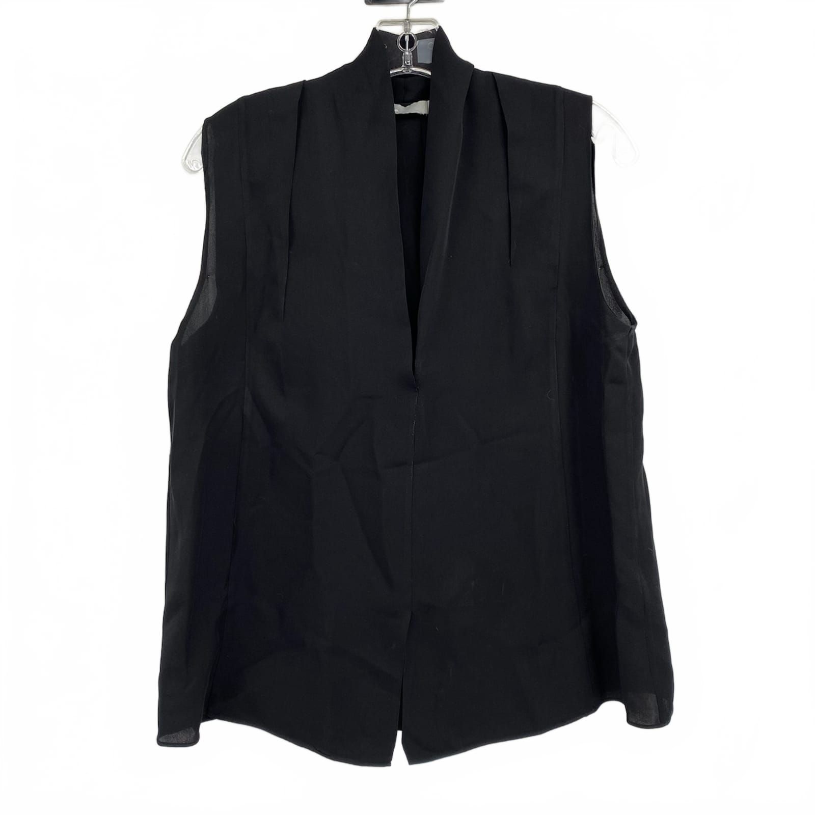 Vince Black Sleeveless Silk V-Neck Blouse