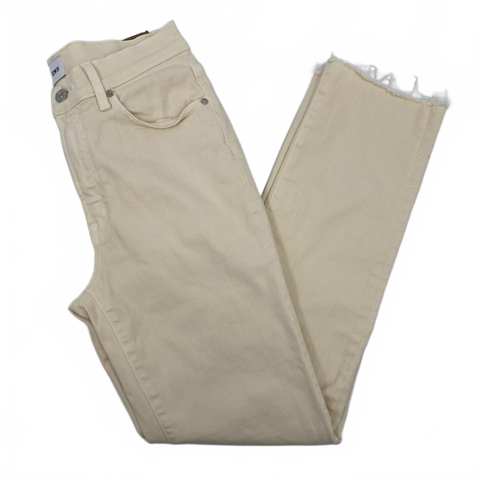 Edwin Cream Slim Straight Jeans