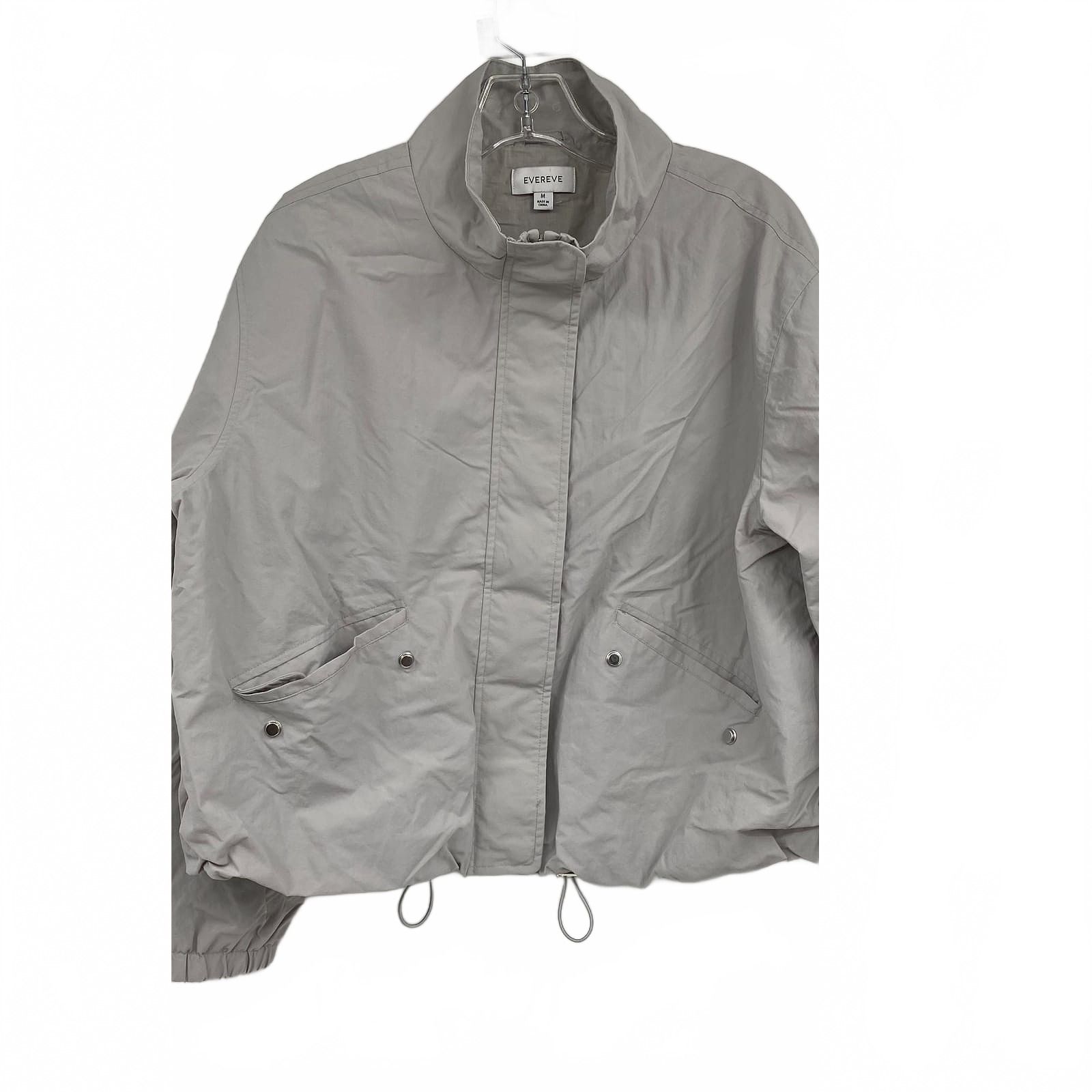 Evereve Gray Bomber Jacket Cropped Callcum