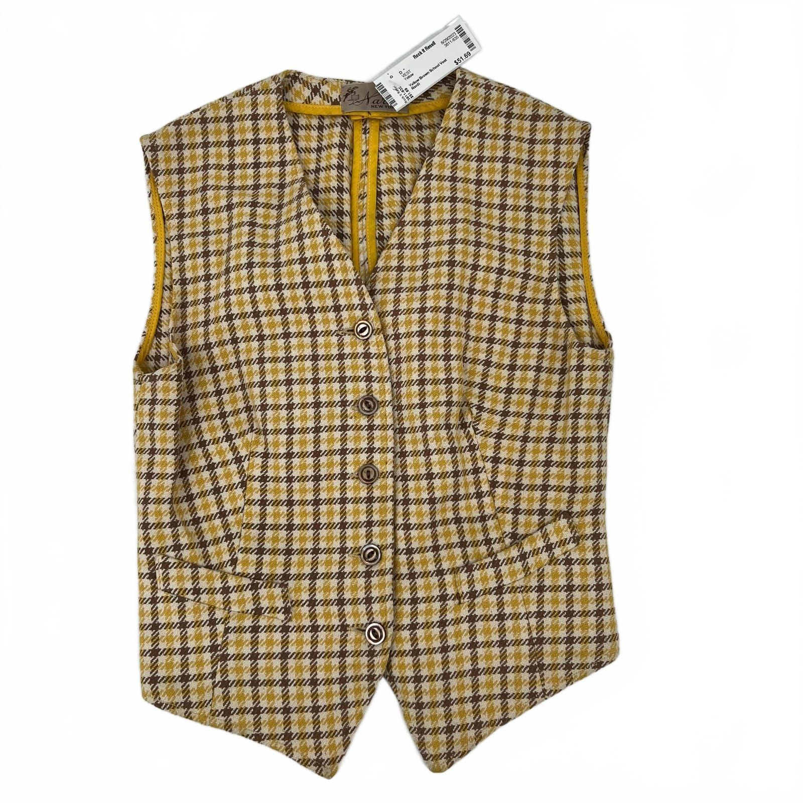 Nardi Yellow Brown Plaid Vest