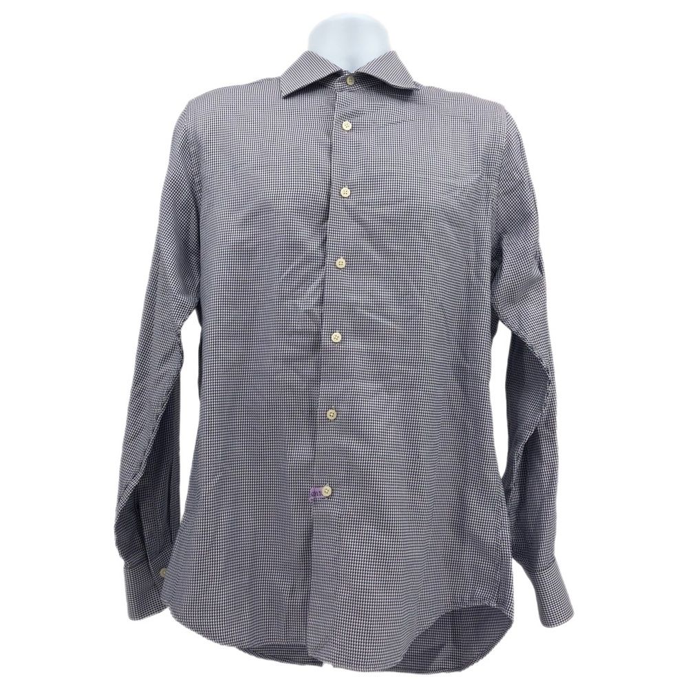 Charles Tyrwhitt White & Purple Button-up Dress Shirt