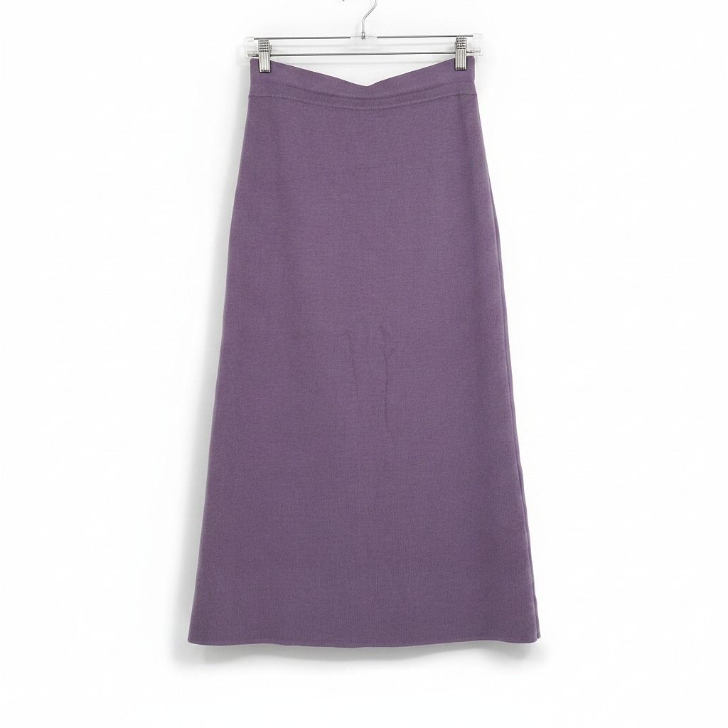 L.L. Bean Purple Merino Wool Knit Maxi Skirt