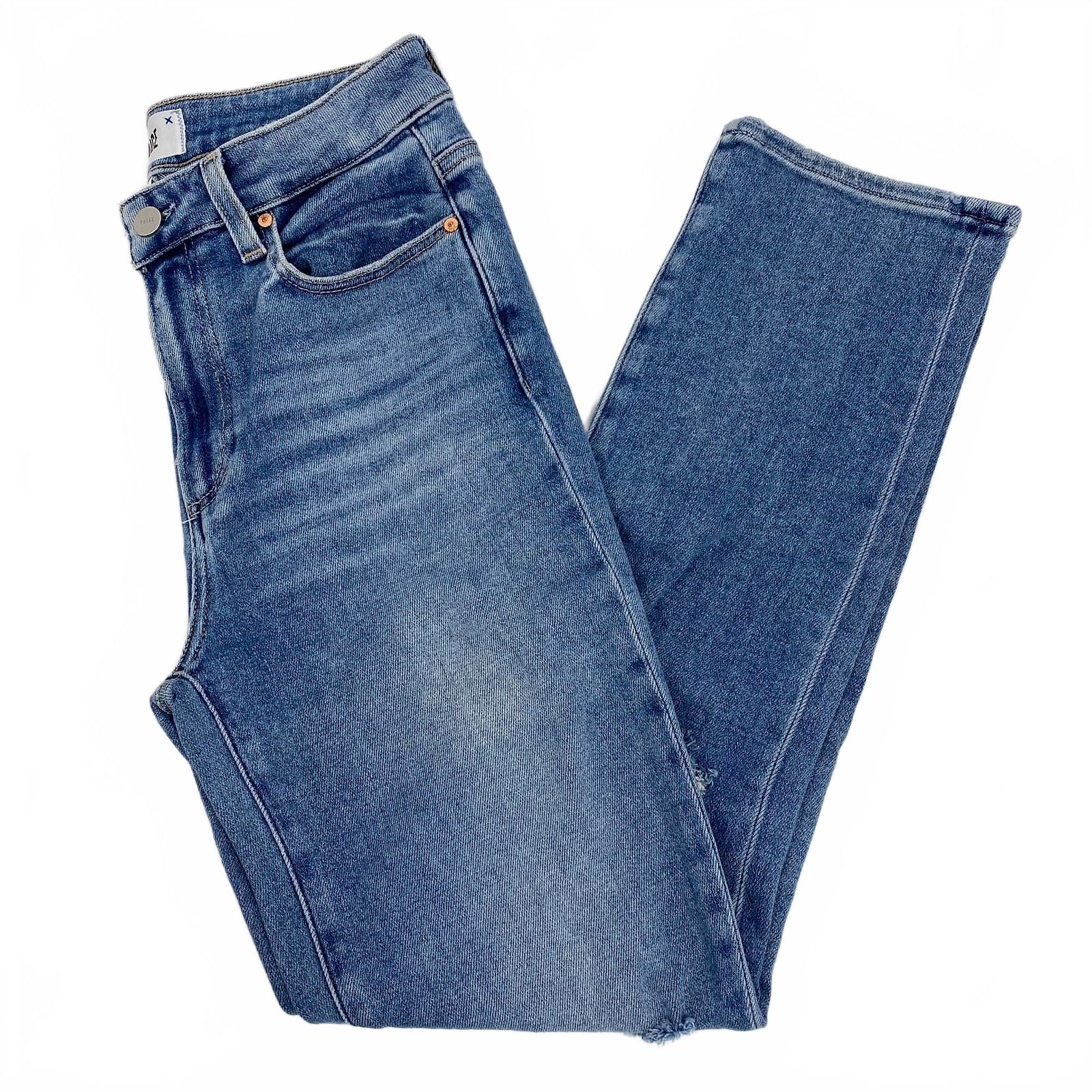 PAIGE Blue Light Wash Cindy Distressed Jeans