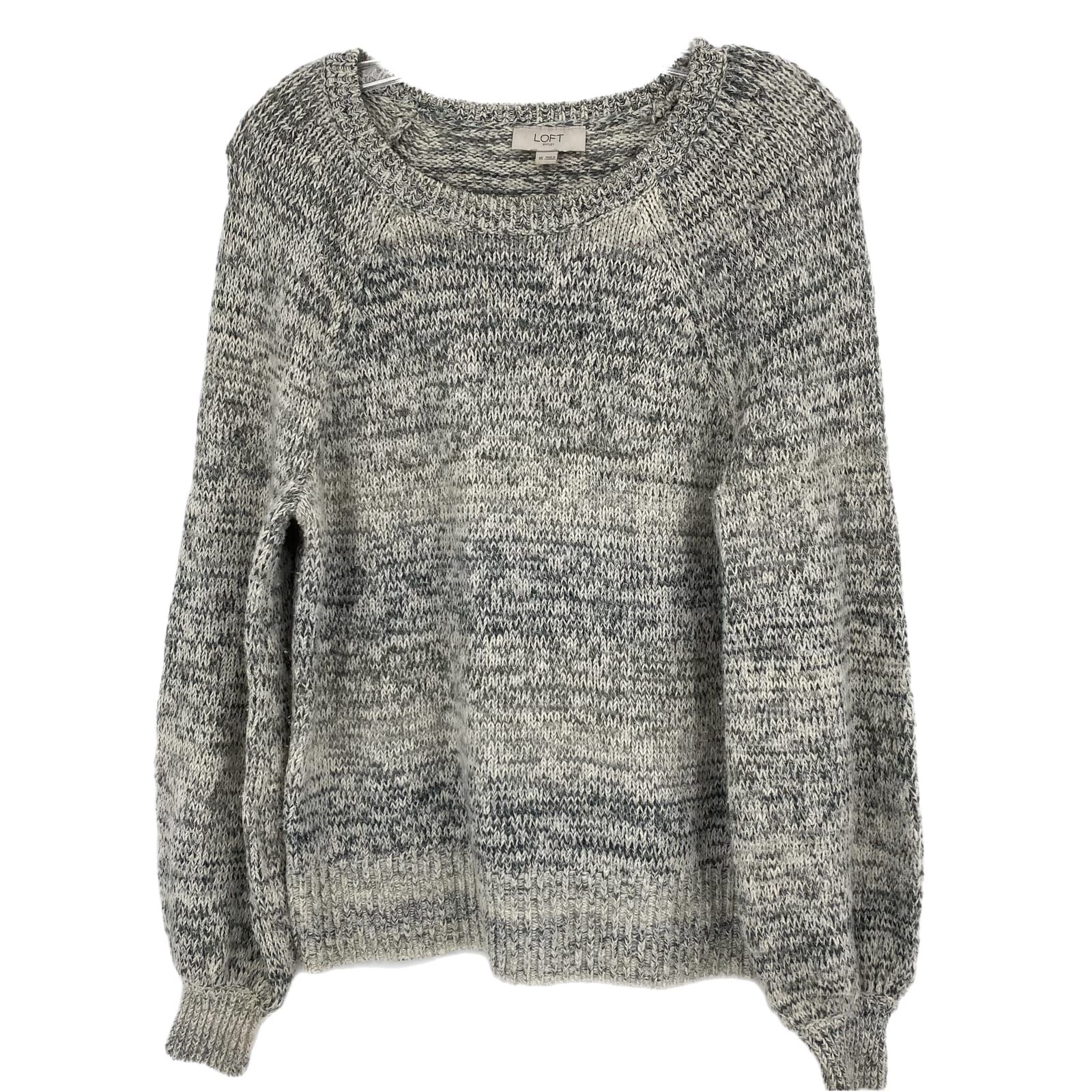 LOFT Gray Basic Round Neck Sweater