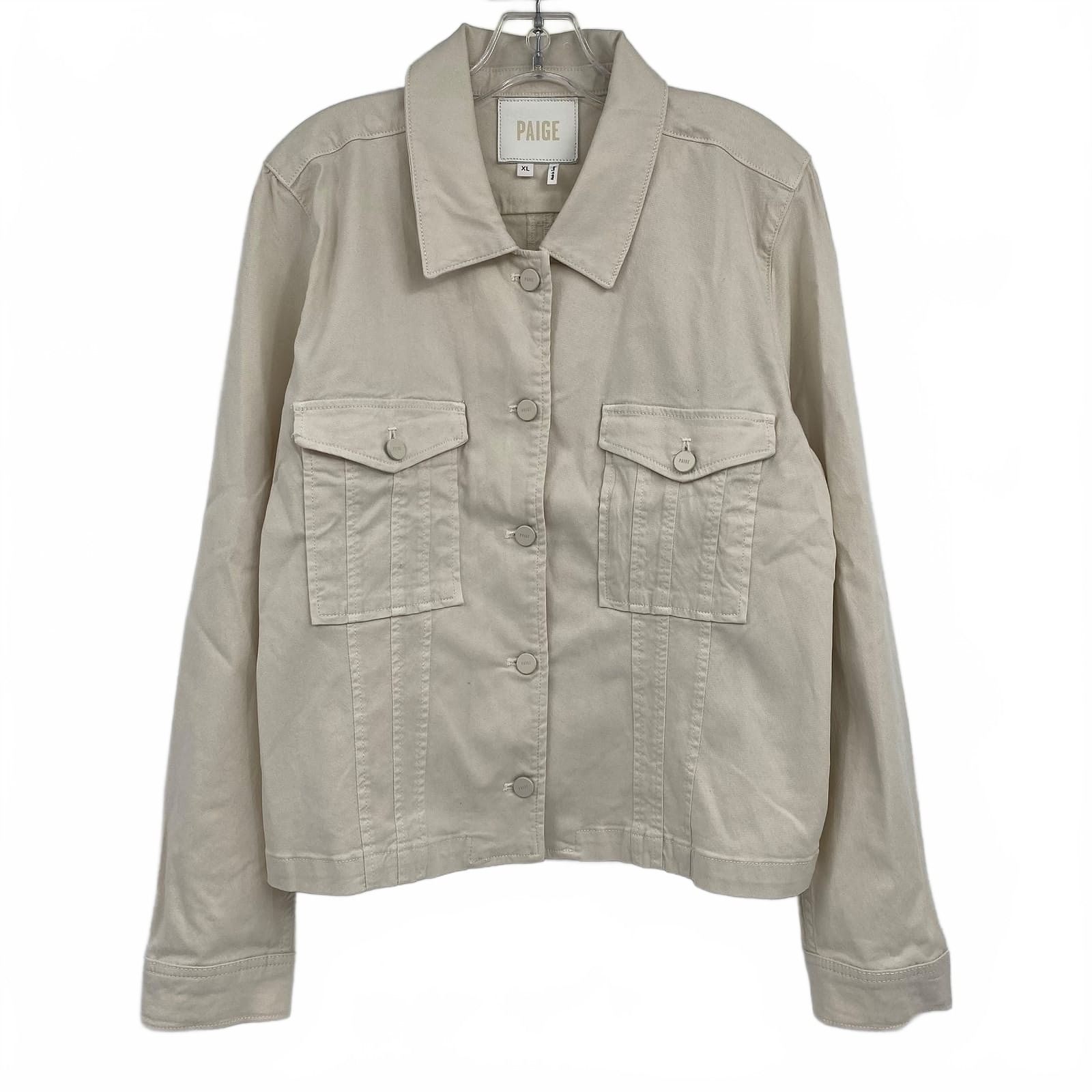 PAIGE Beige Pacey Button Up Jacket