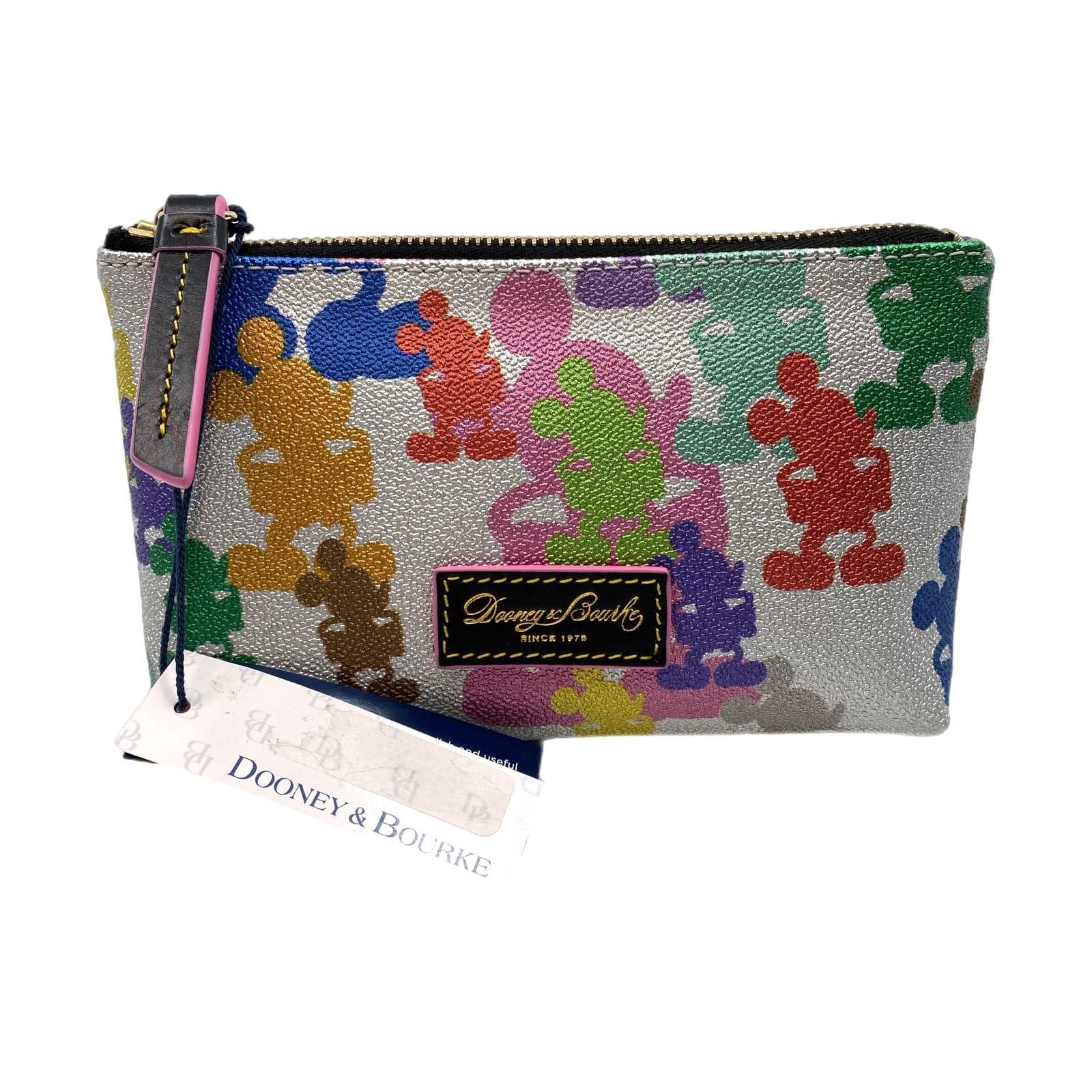 Dooney & Bourke Silver Multicolor Disney Mickey Mouse Leather Pouch