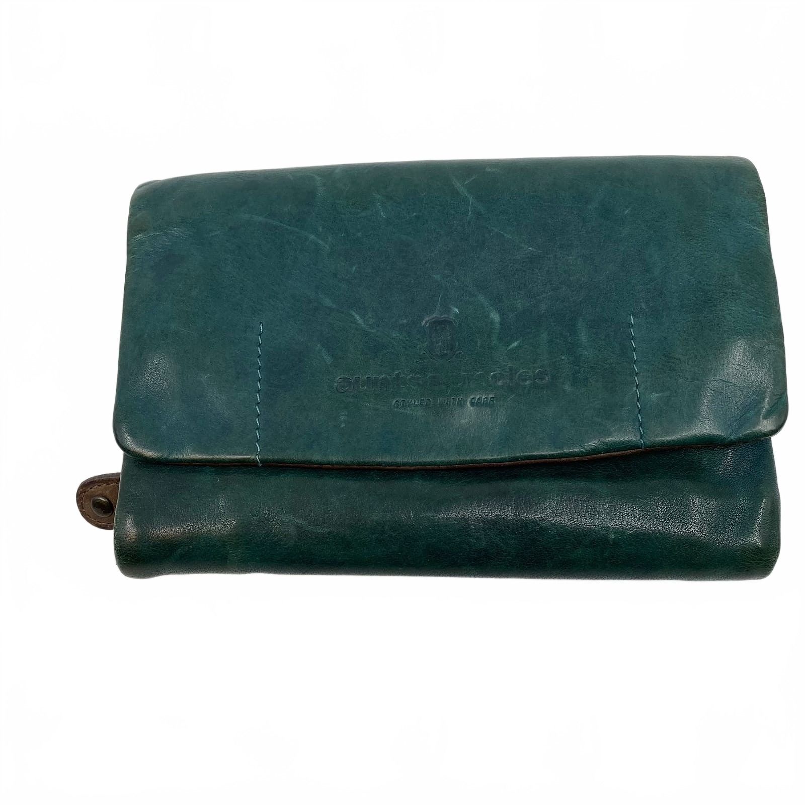Aunts & Uncles Green Leather Clutch Wallet