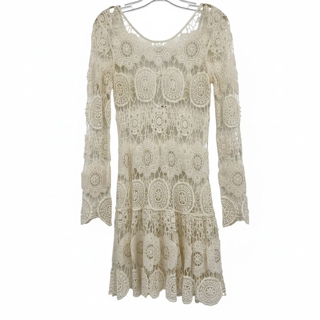 Free People Cream Lace Mini Dress