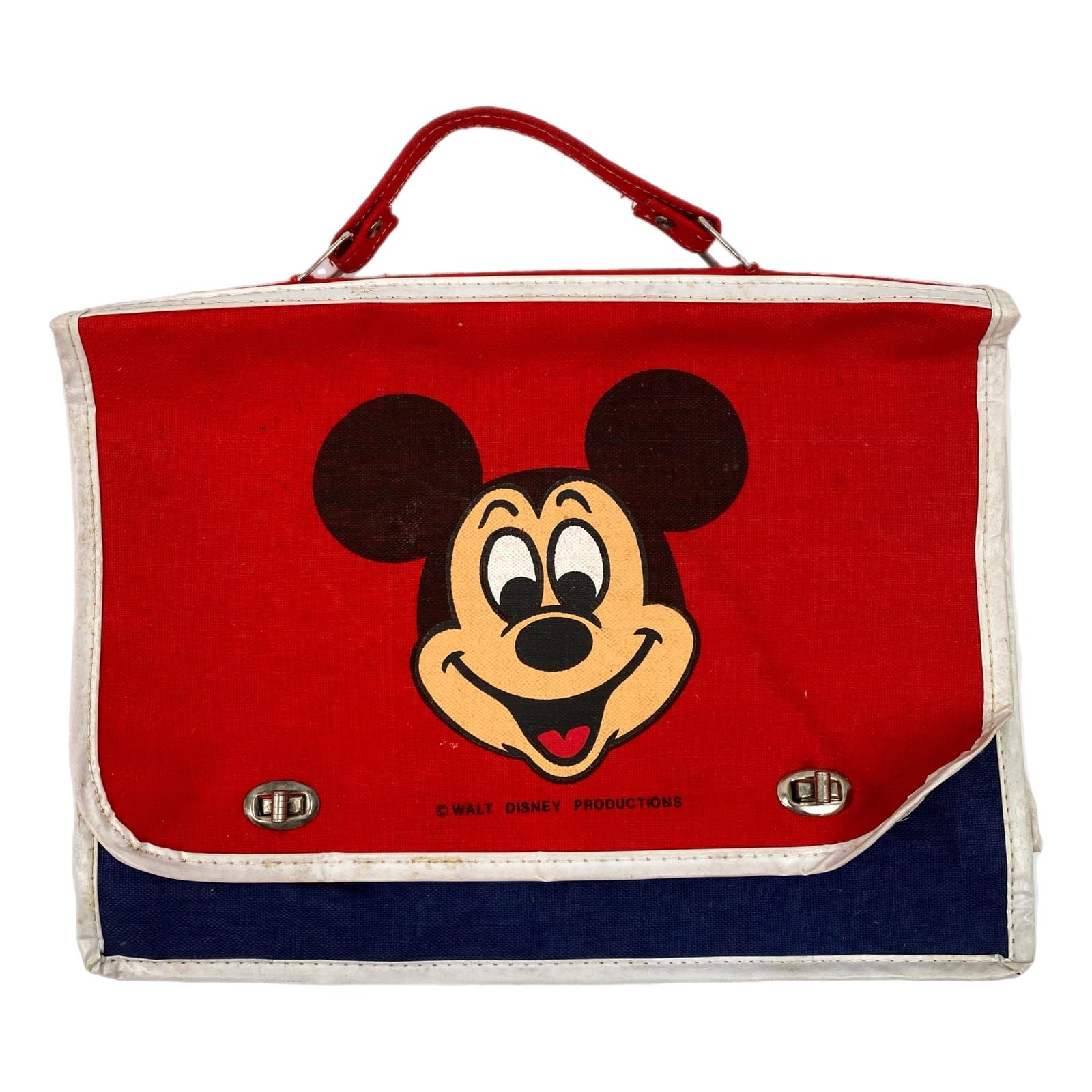 Disney Red Cotton Vintage Mickey Mouse Top Handle Bag
