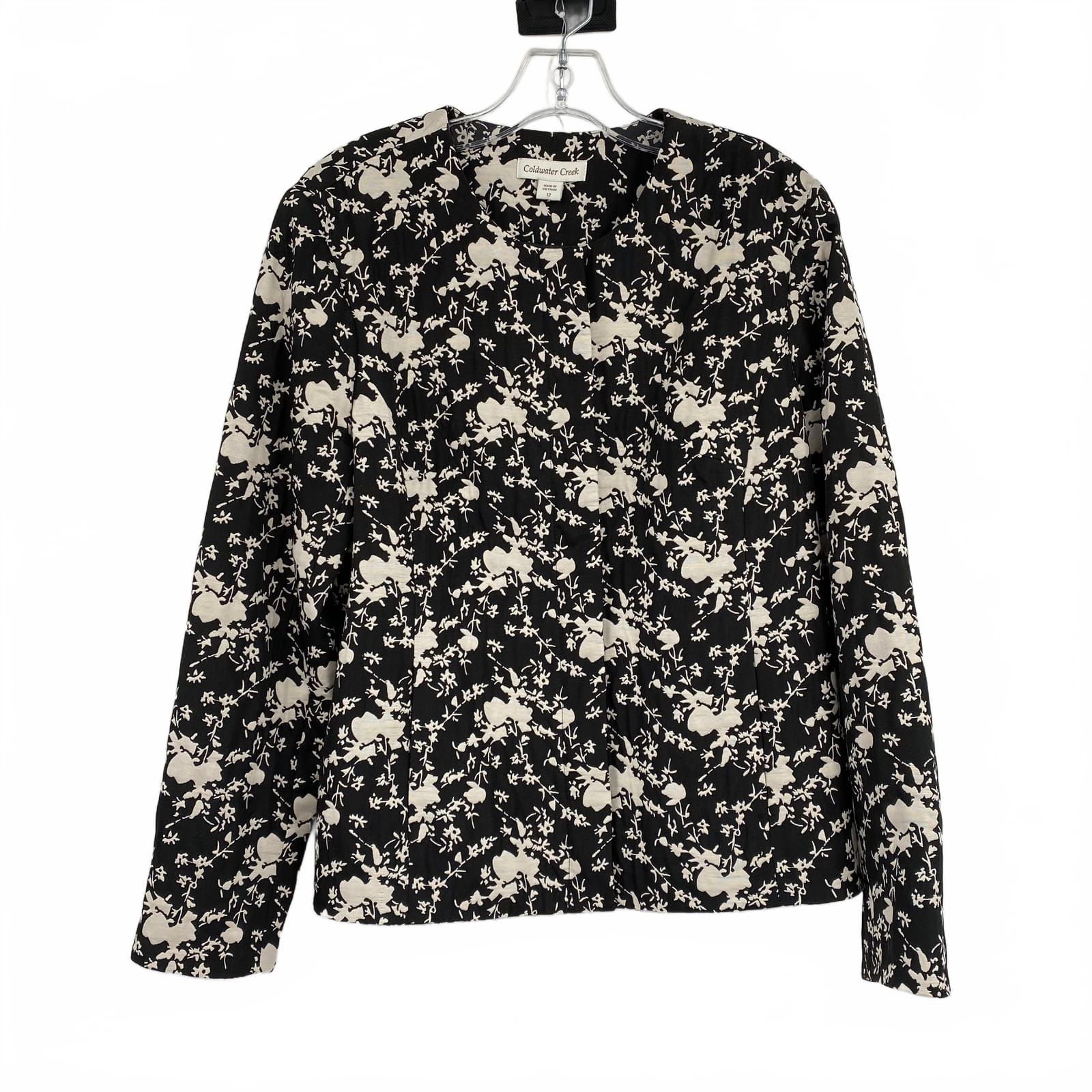 Coldwater Creek Black/White Floral Blazer
