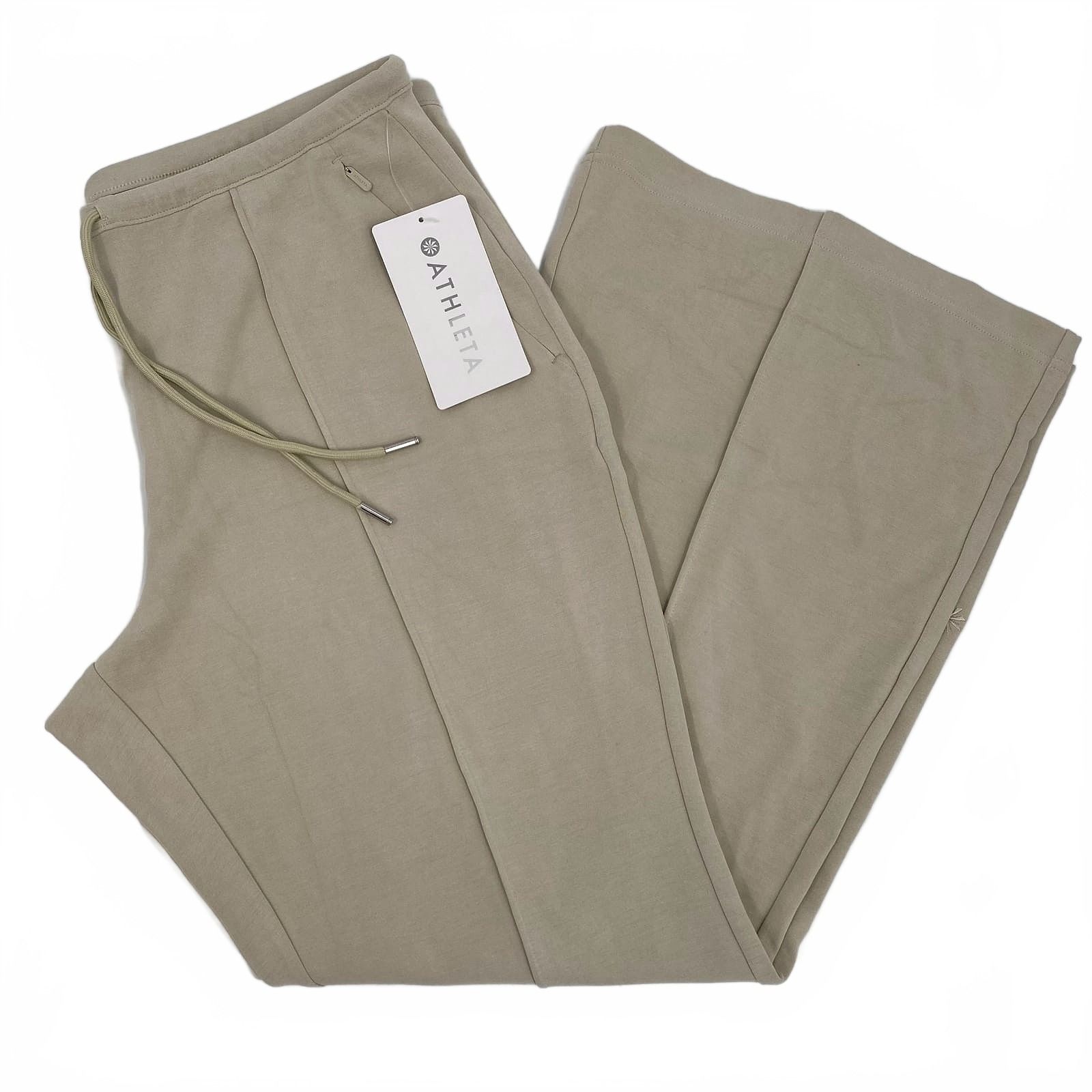Athleta Beige Pintuck Seasoft Flare Pants