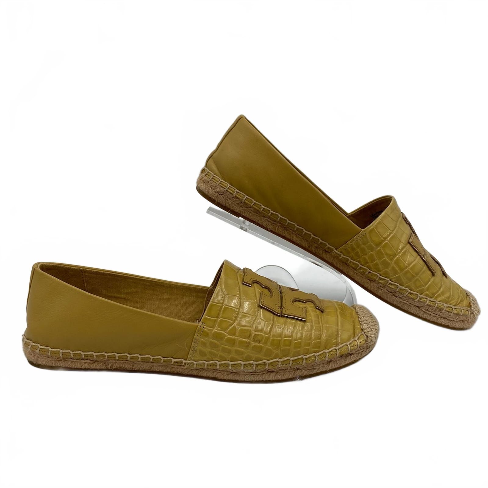 Tory Burch Yellow Leather Ines Espadrilles