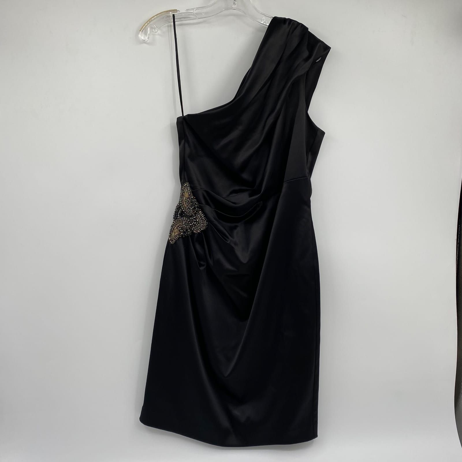 Eliza J Black One-Shoulder Mini Dress