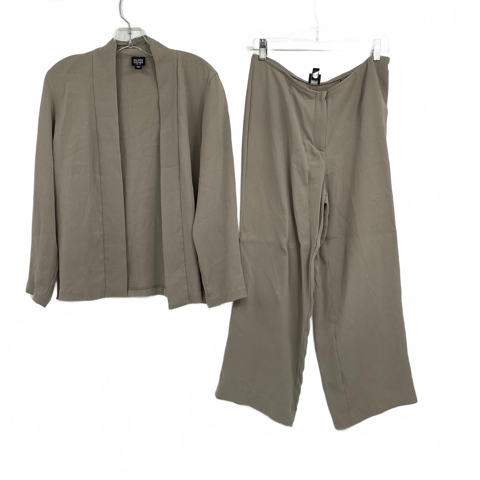 Eileen Fisher Silk Spandex Dress Pants Brown