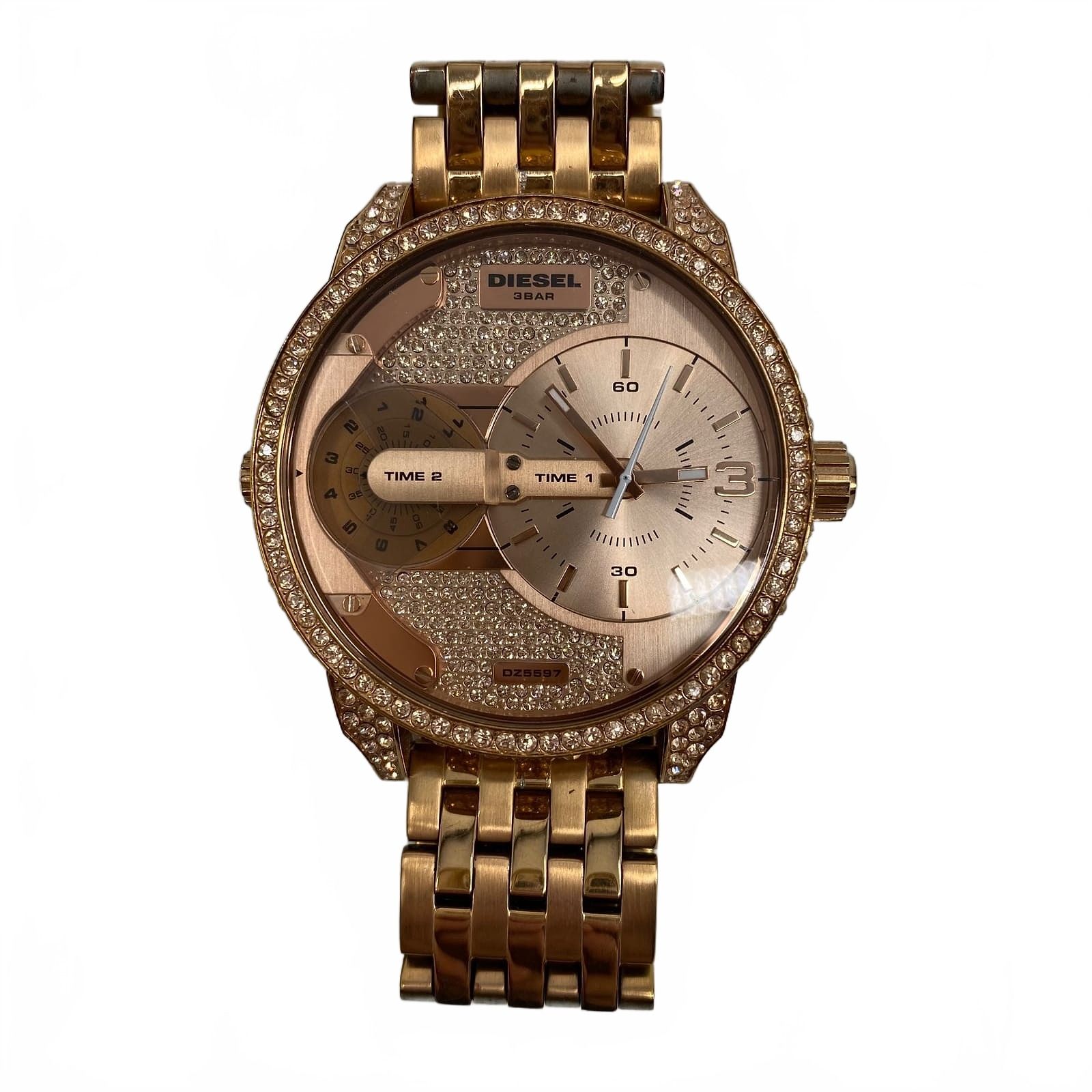 Diesel Rose Gold 3Bar Mini Daddy Jeweled Watch