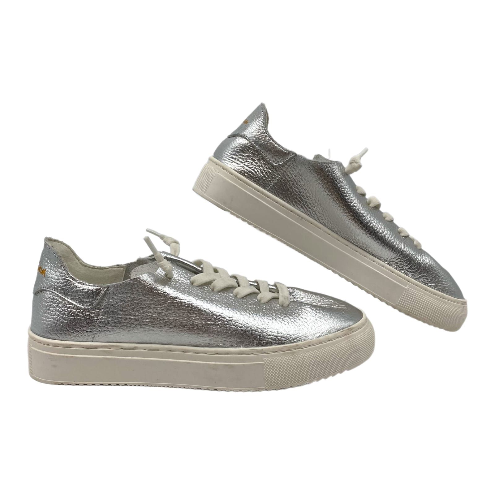 Sam Edelman Silver Leather Poppy Sneakers
