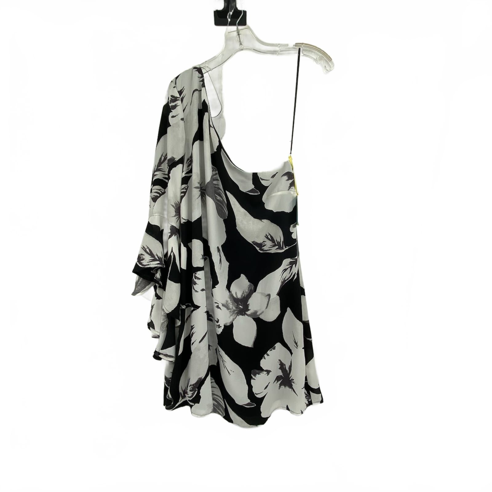 CeCe Black Floral One-Shoulder Mini Dress