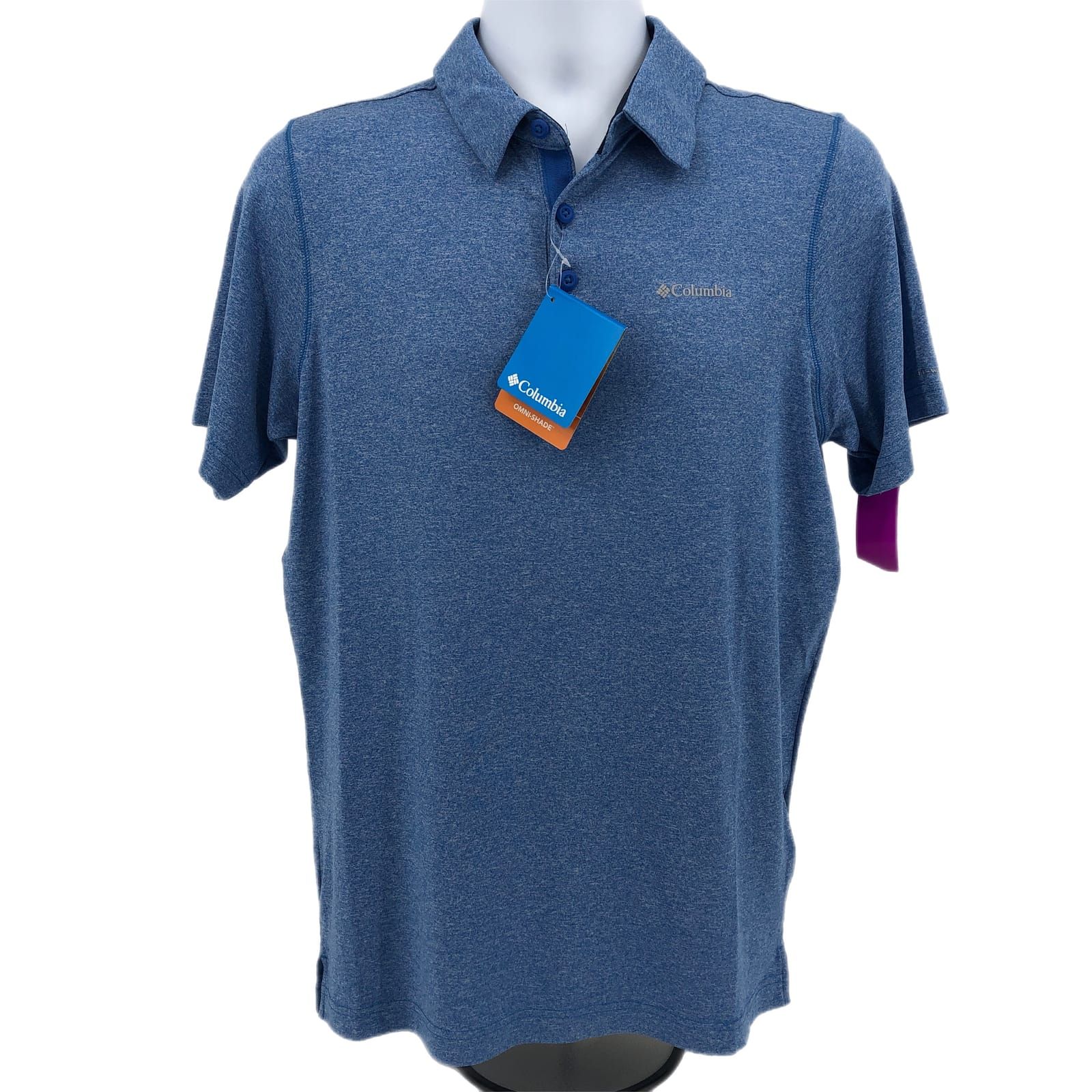 Columbia Blue Moisture Wicking Polo Shirt