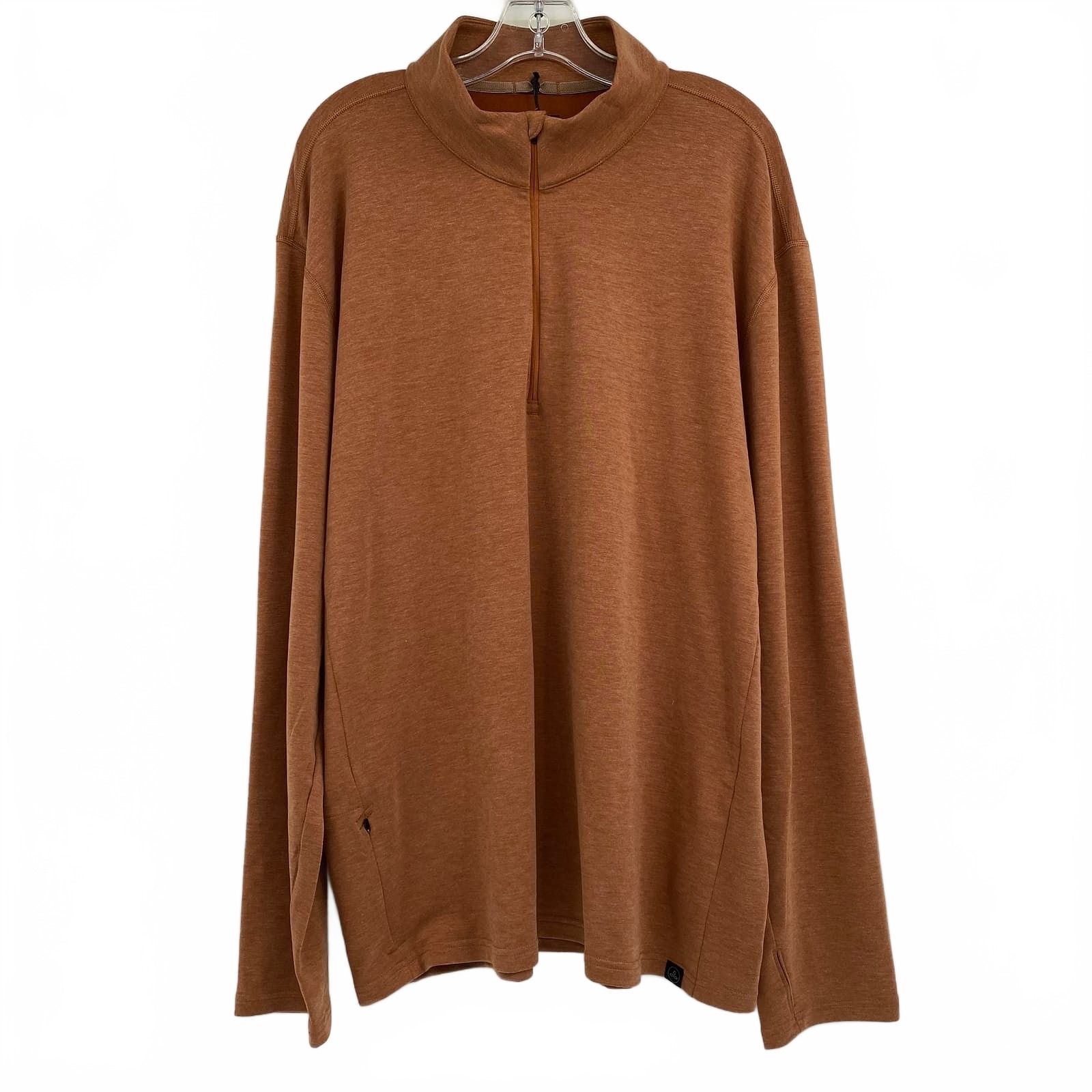 Prana Rust Orange Altitude Tracker 1/4 Zip Long Sleeve Shirt XXL